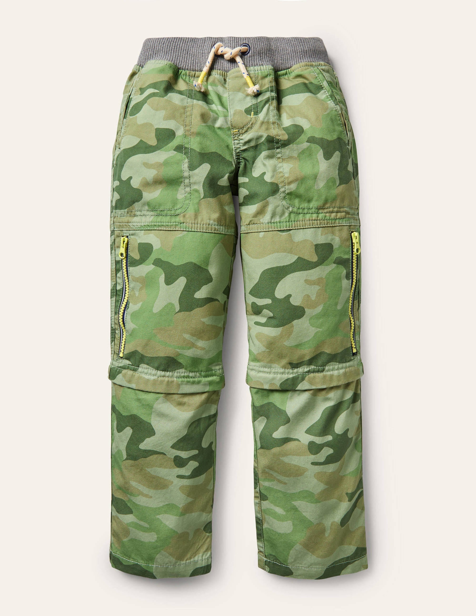 Zip-off Techno-Hose-Grün, Camouflagemuster - Image 1