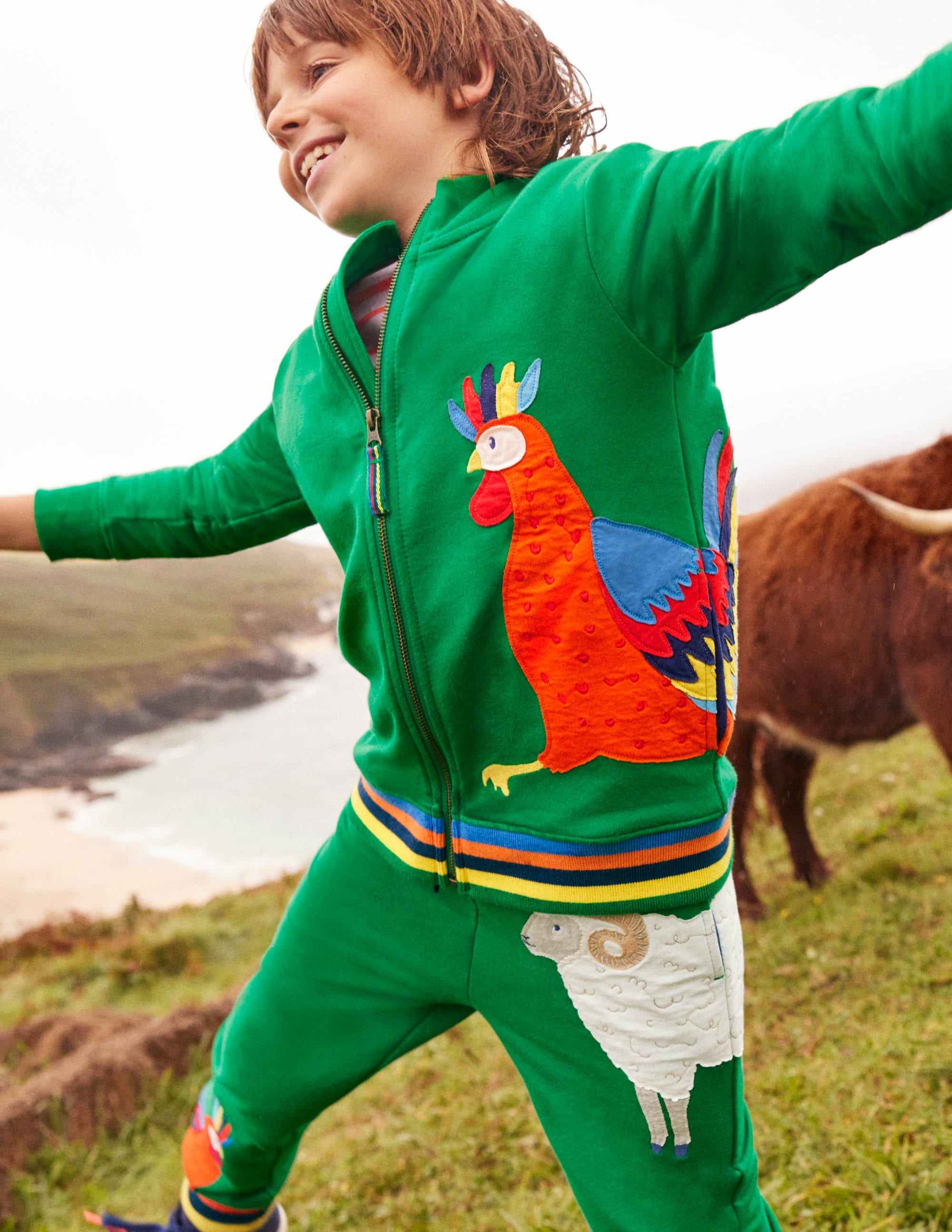 Bas de jogging à appliqué coq-Animaux poivron vert - Image 5