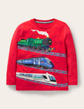 Lift-the-flap T-shirt-Strawberry Tart Red Trains
