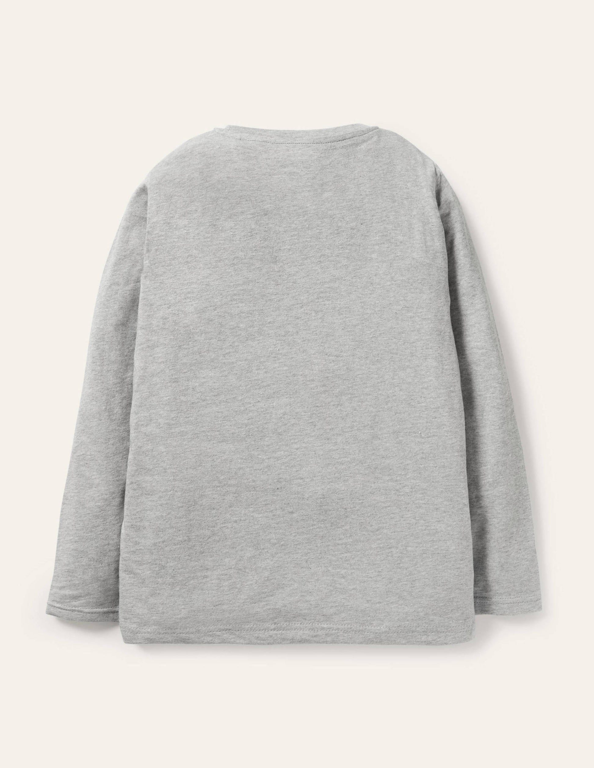 Double Flap Animal T-shirt-Grey Marl Whale-2