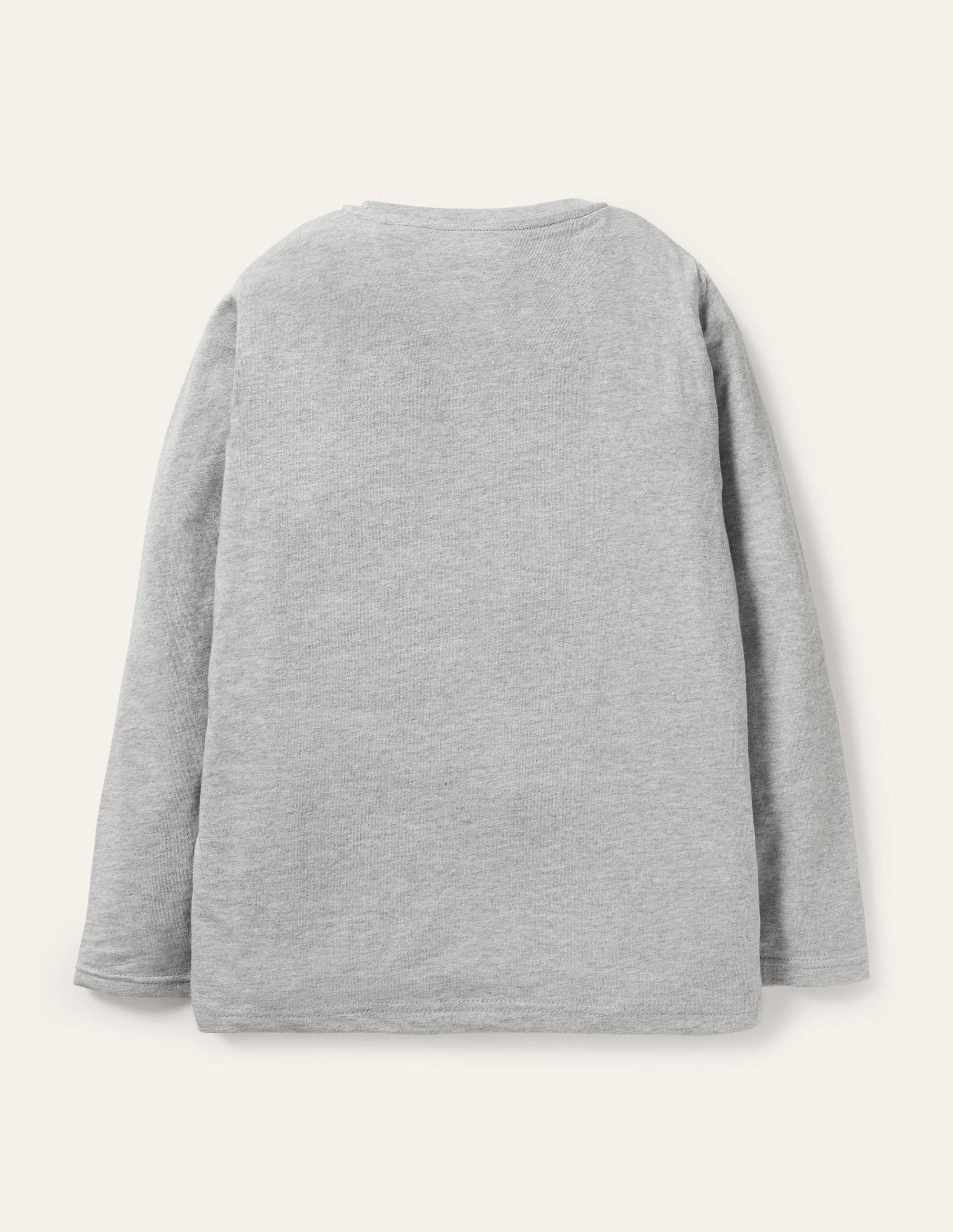 Double Flap Animal T-shirt-Grey Marl Whale - Image 2