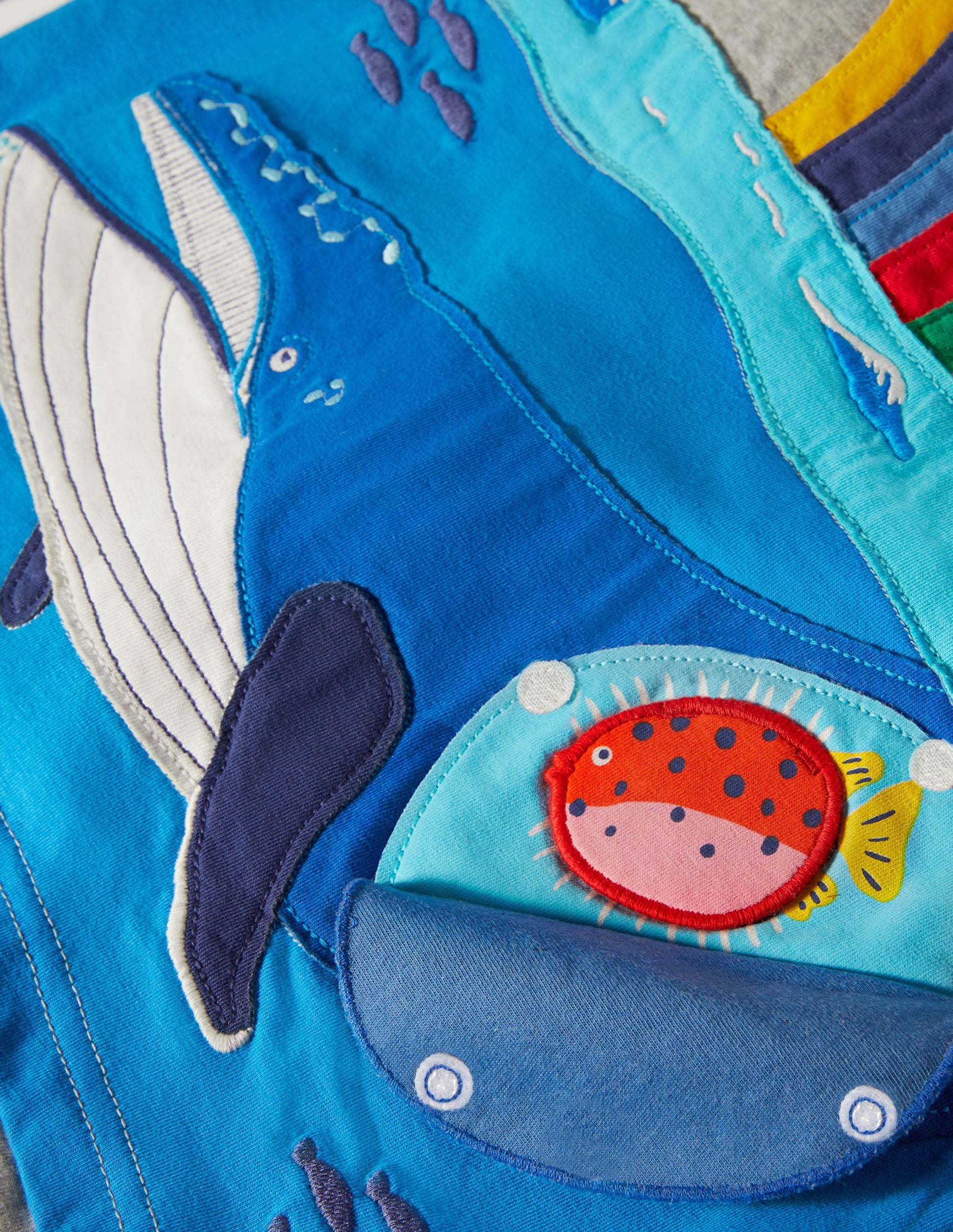 Double Flap Animal T-shirt-Grey Marl Whale-3