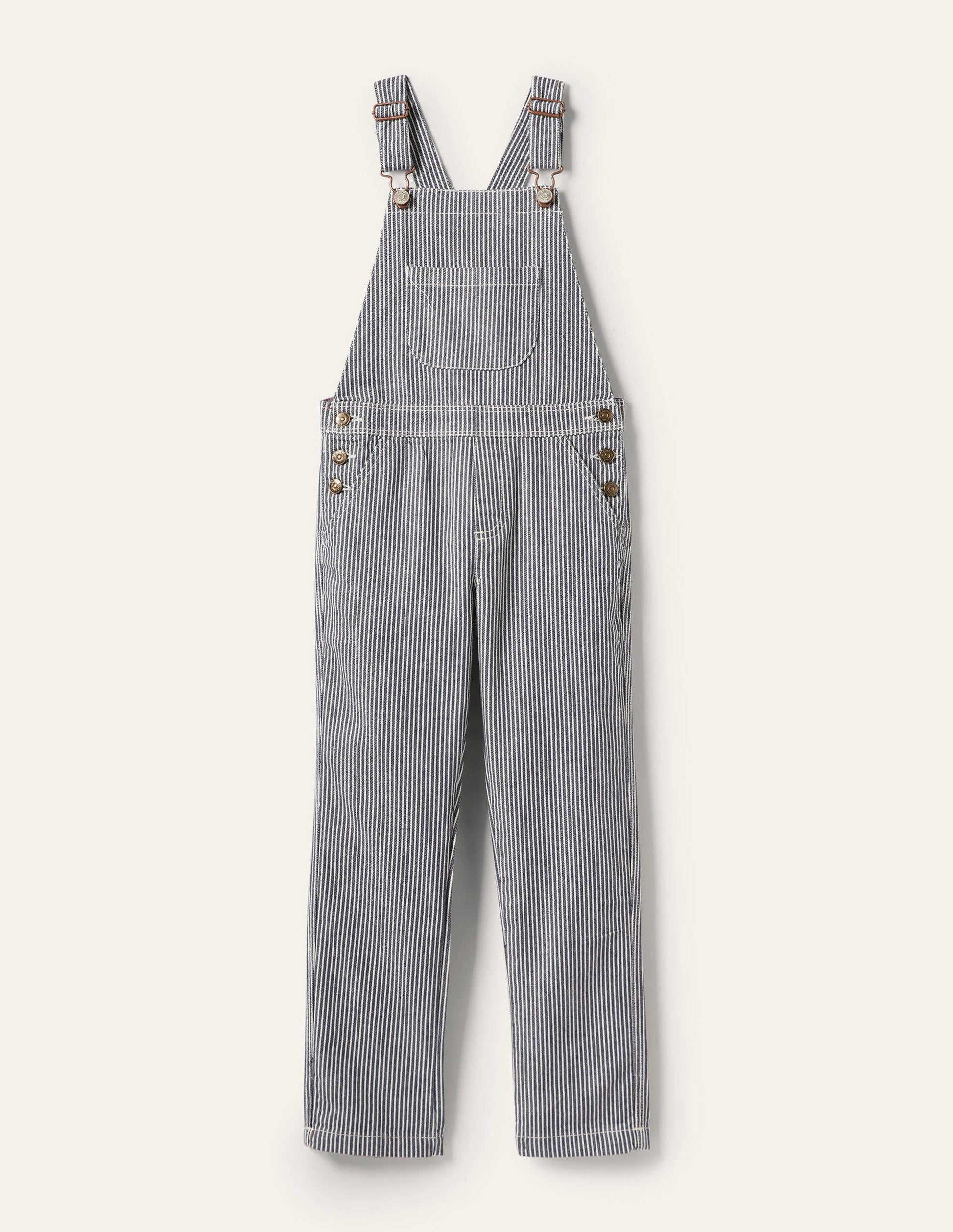 Ticking Stripe Dungarees-Indigo Ticking-1