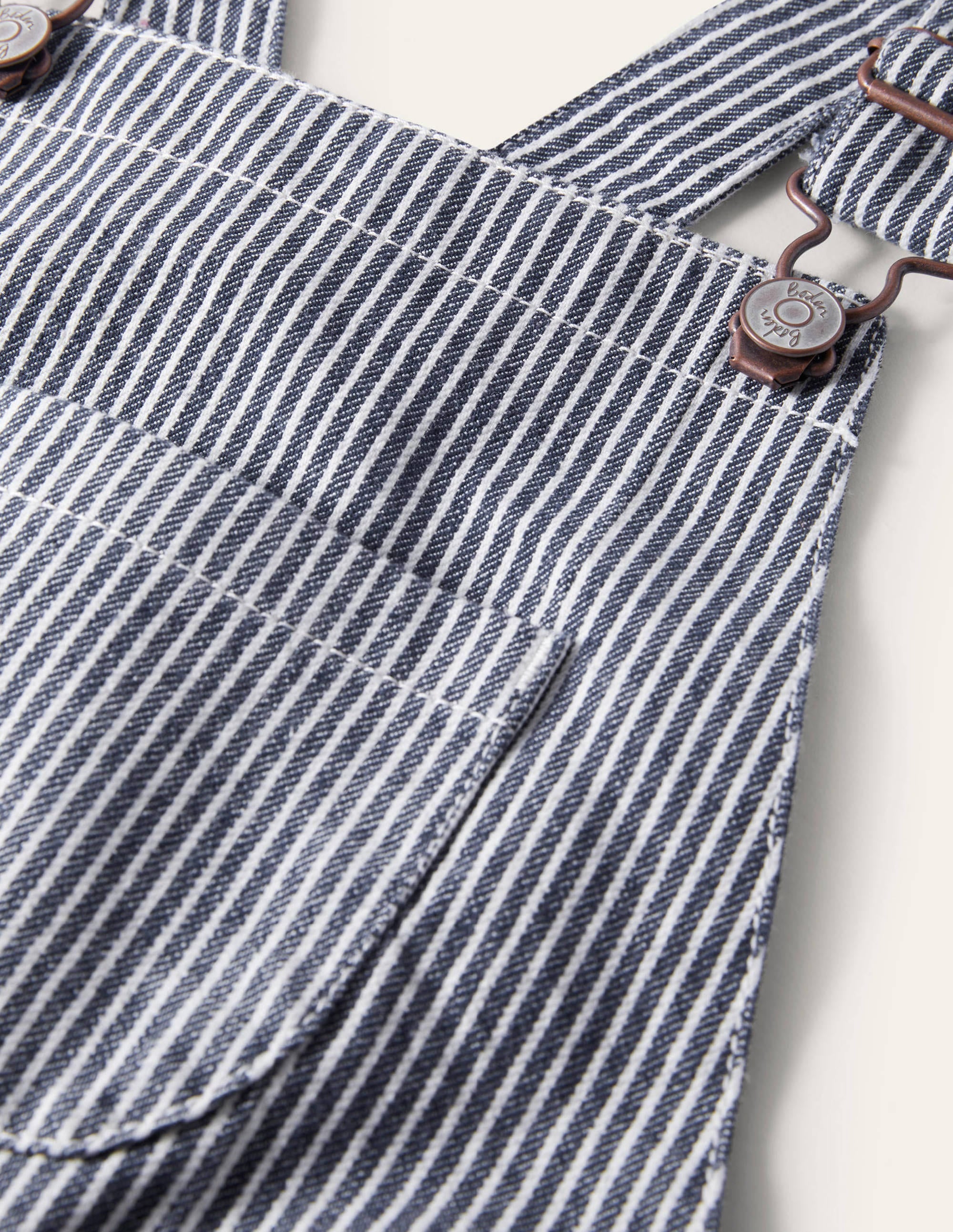 Ticking Stripe Dungarees-Indigo Ticking - Image 3