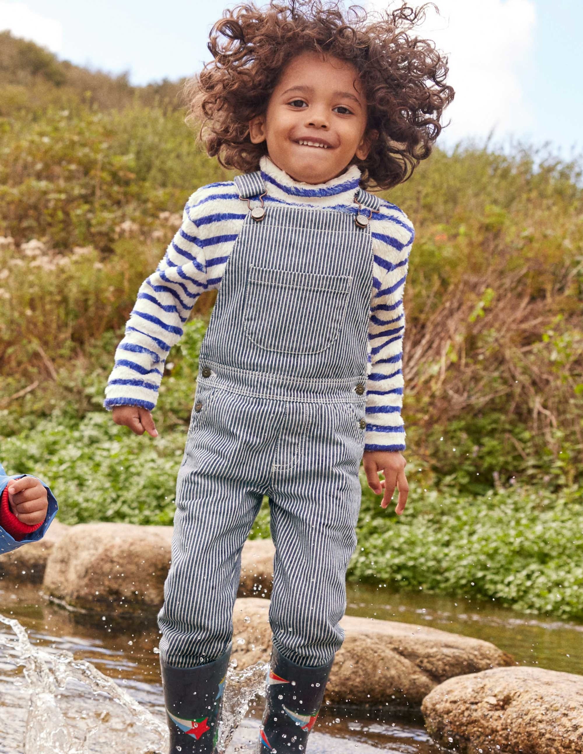 Ticking Stripe Dungarees-Indigo Ticking - Image 9