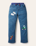 Pull-on Denim Trousers-Mid Vintage Farm
