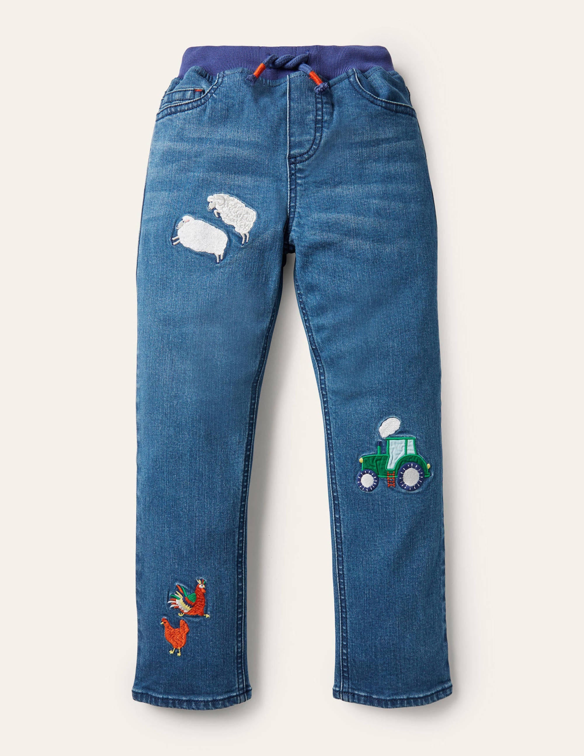 Pull-on Denim Trousers-Mid Vintage Farm - Image 1