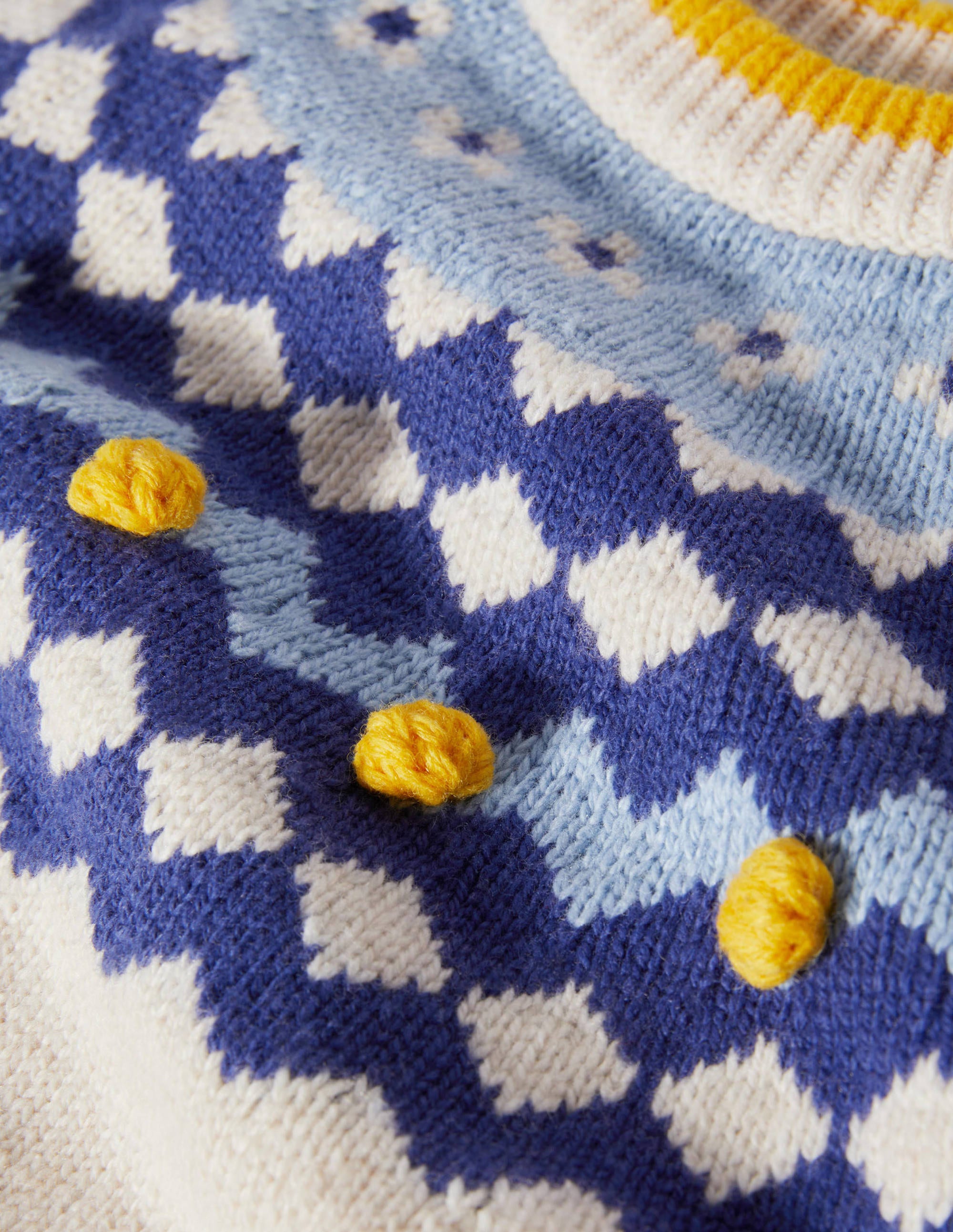 Fair-Isle-Grobstrickpullover mit Rundhalsausschnitt-Ecru Meliert, Fair-Isle-Muster - Image 3