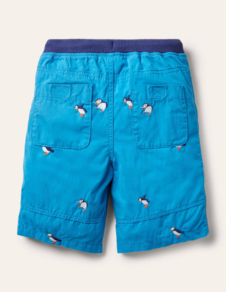 Abenteuer-Shorts-Marokkoblau, Papageitaucher