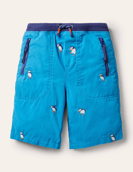 Abenteuer-Shorts-Marokkoblau, Papageitaucher