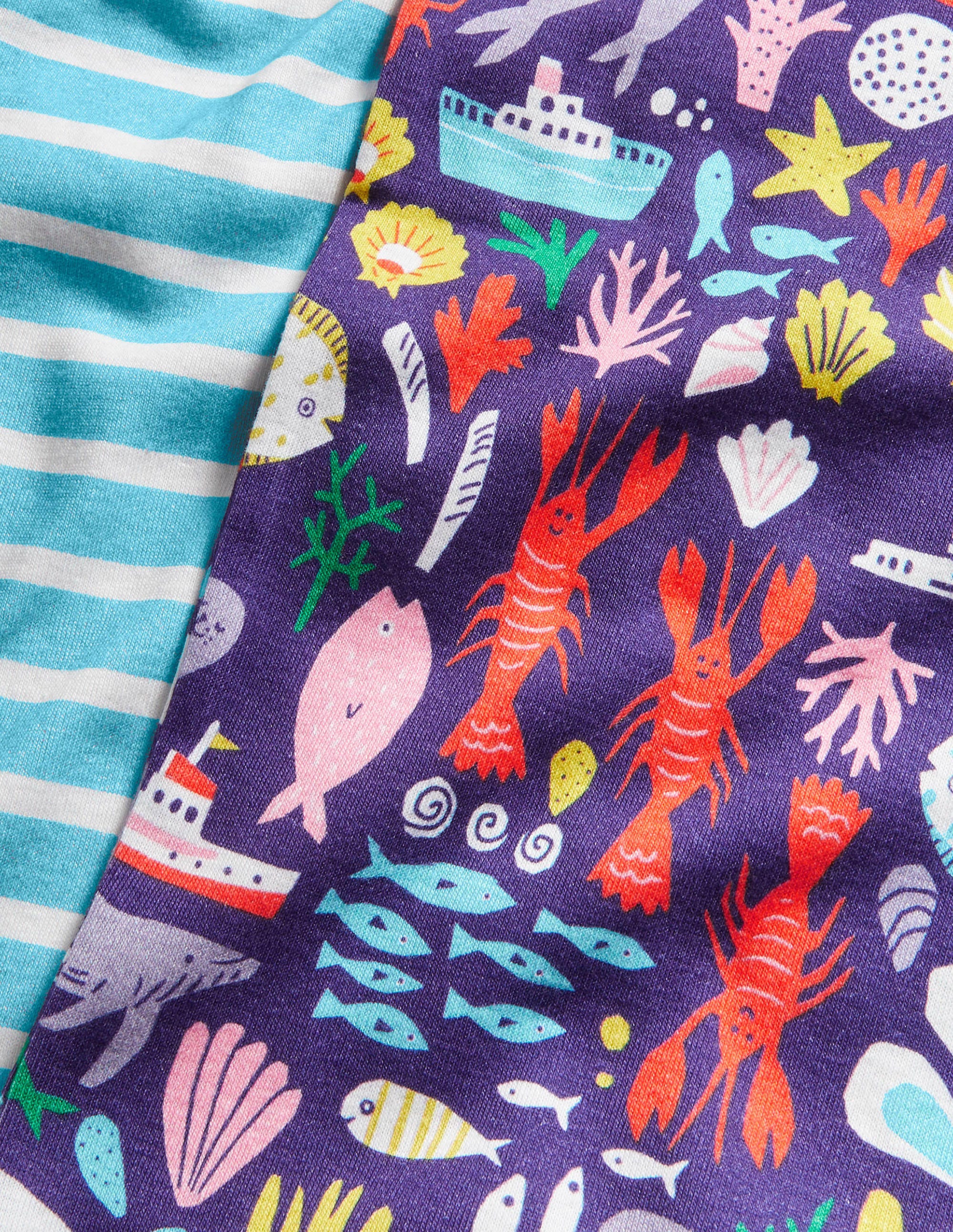 Snug Twin Pack Short Pyjamas-College Navy Nautical Friends - Image 3