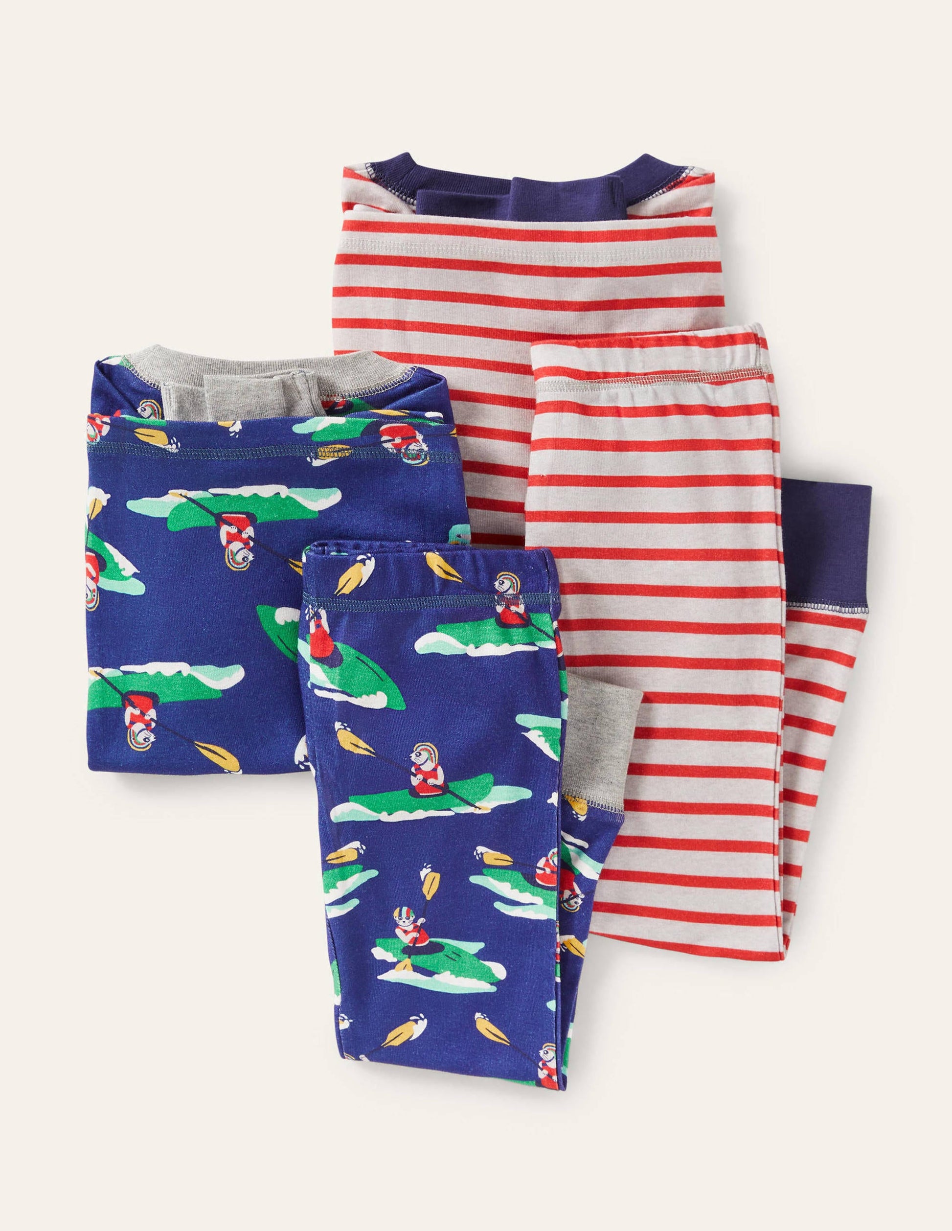 2 pyjamas longs douillets-Suricate en kayak bleu vague-2