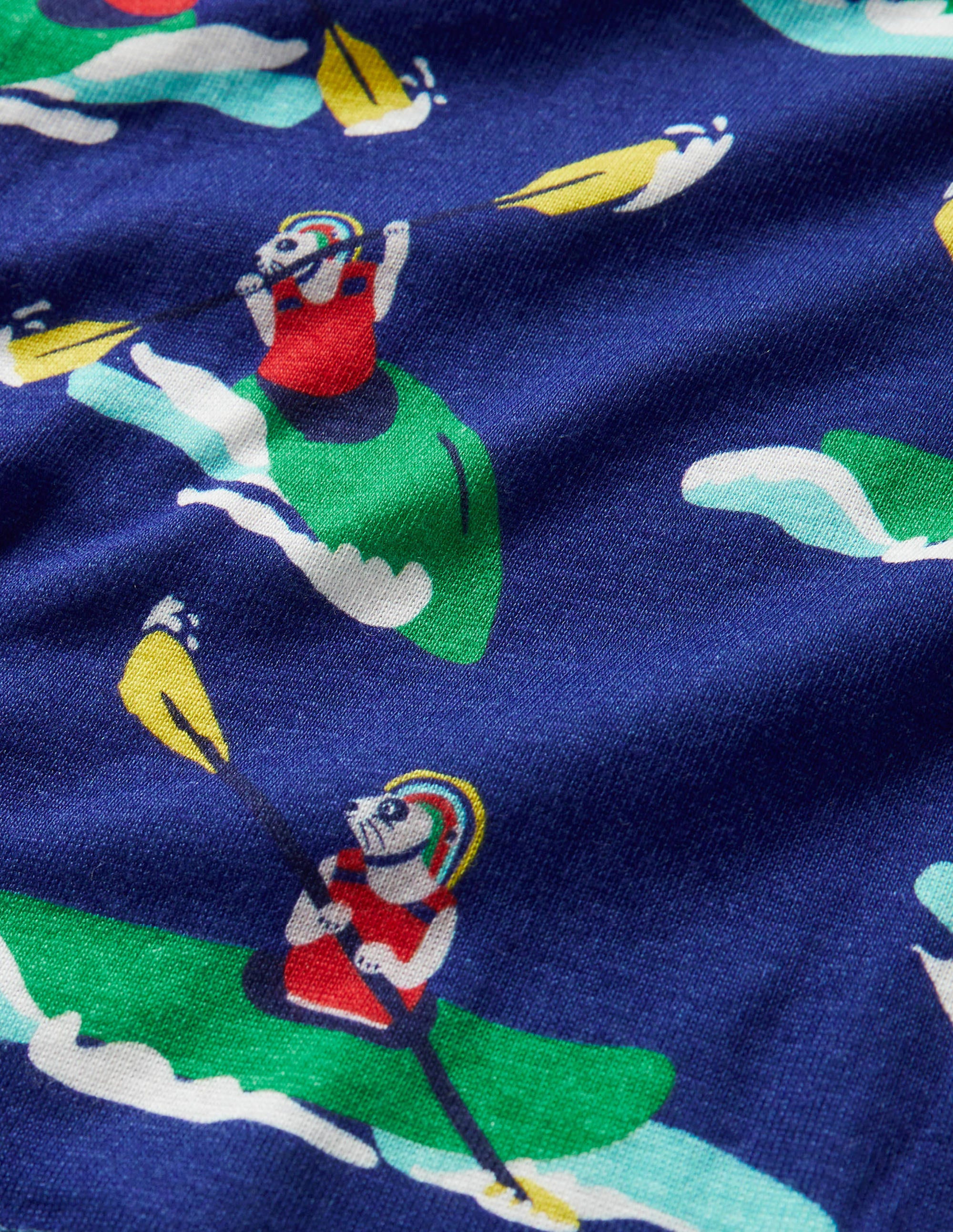 2 pyjamas longs douillets-Suricate en kayak bleu vague - Image 3