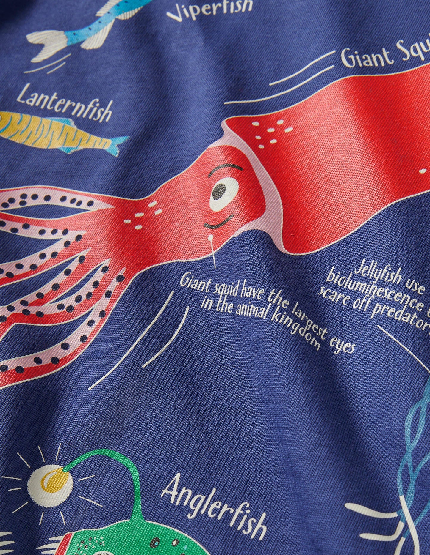 Im Dunkeln leuchtendes Ozean-T-Shirt-Segelblau, Tiere