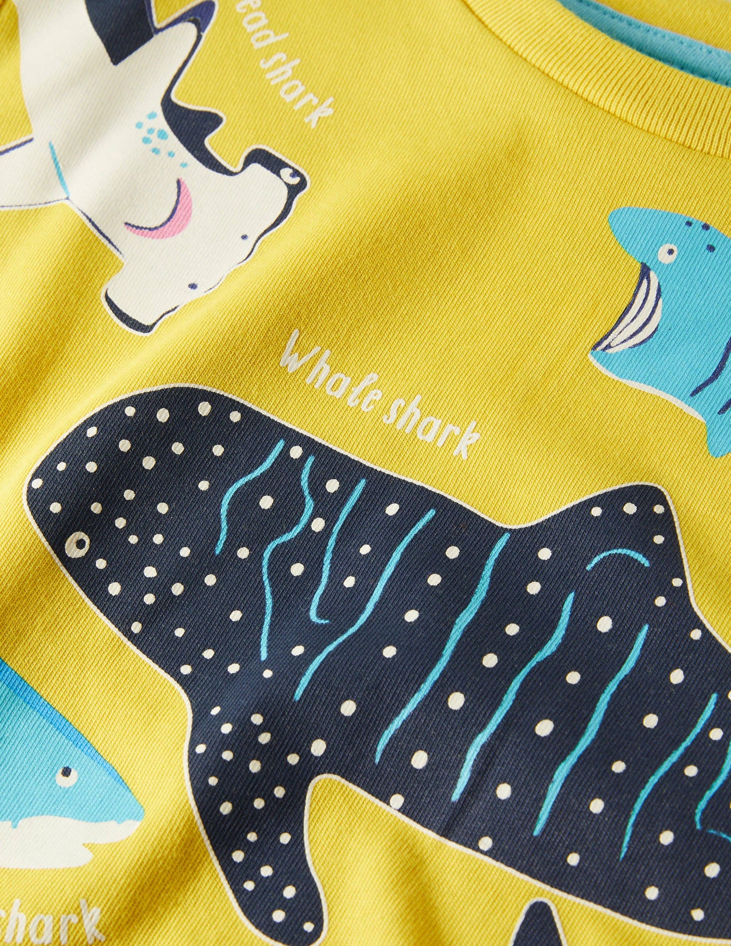 Glow-in-the-Dark Sea T-shirt-Sweetcorn Yellow Sharks