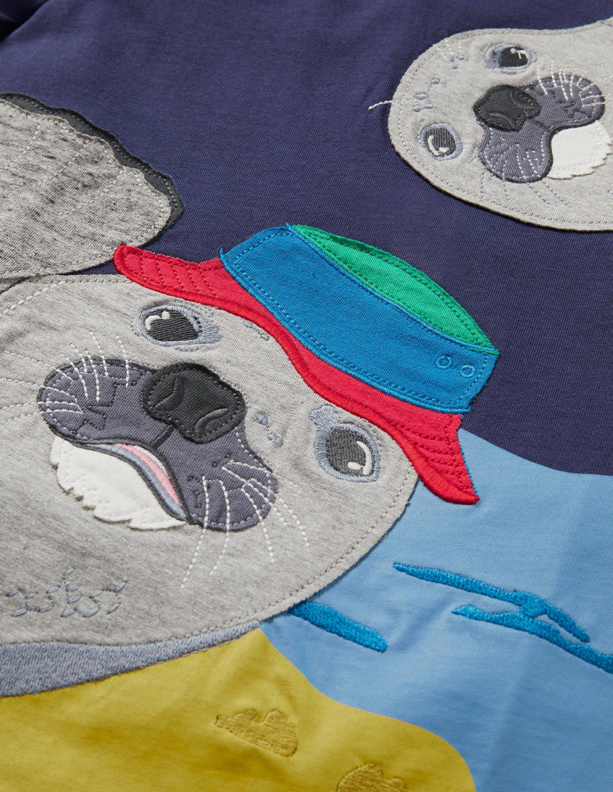 T-Shirt mit Tierapplikation-Segelblau, Seehunde - Image 2