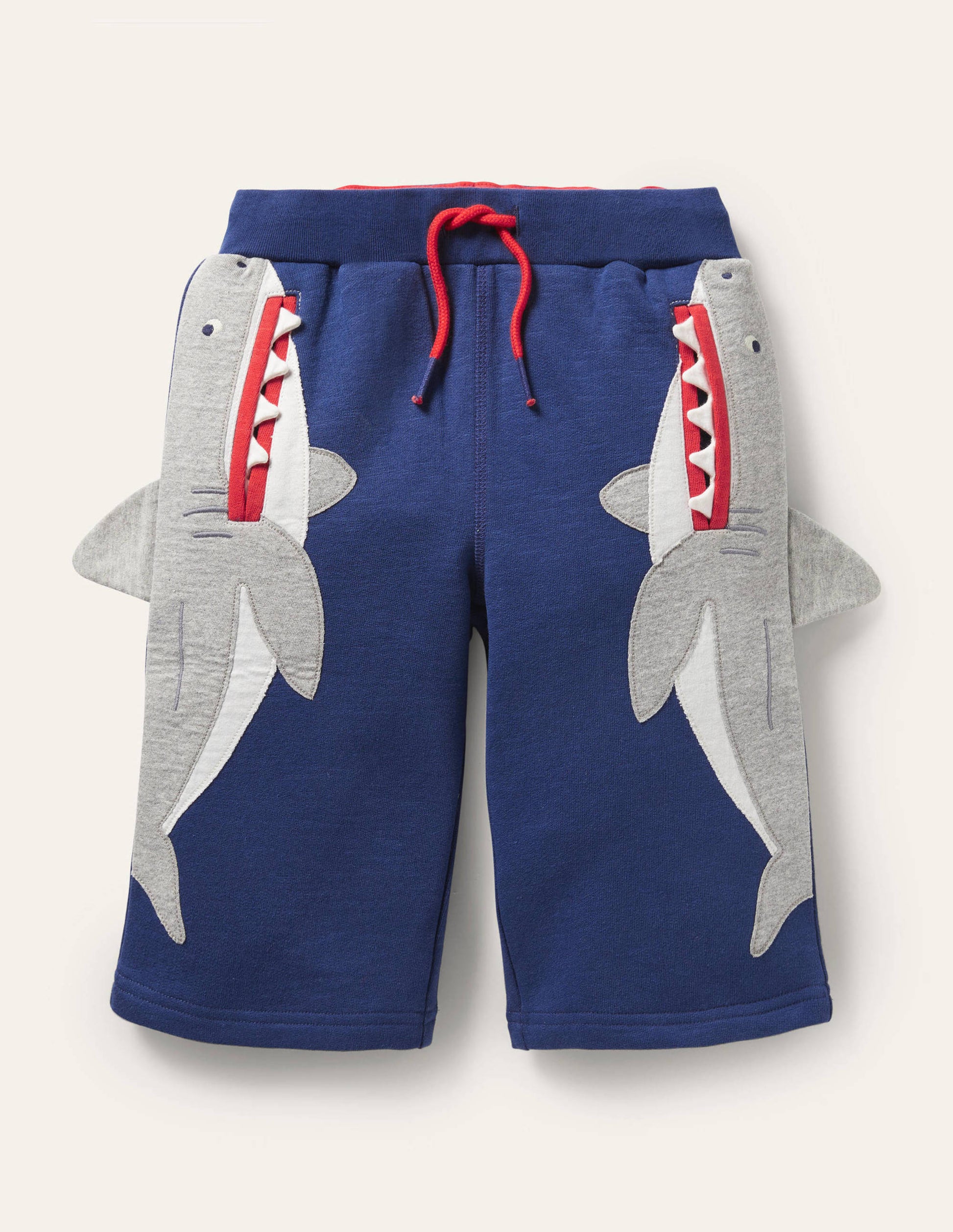 Jersey-Baggyhose mit Applikation-Segelblau, Haie-1
