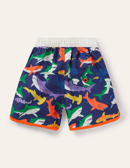 Surfshorts-Segelblau/Bunt, Haie