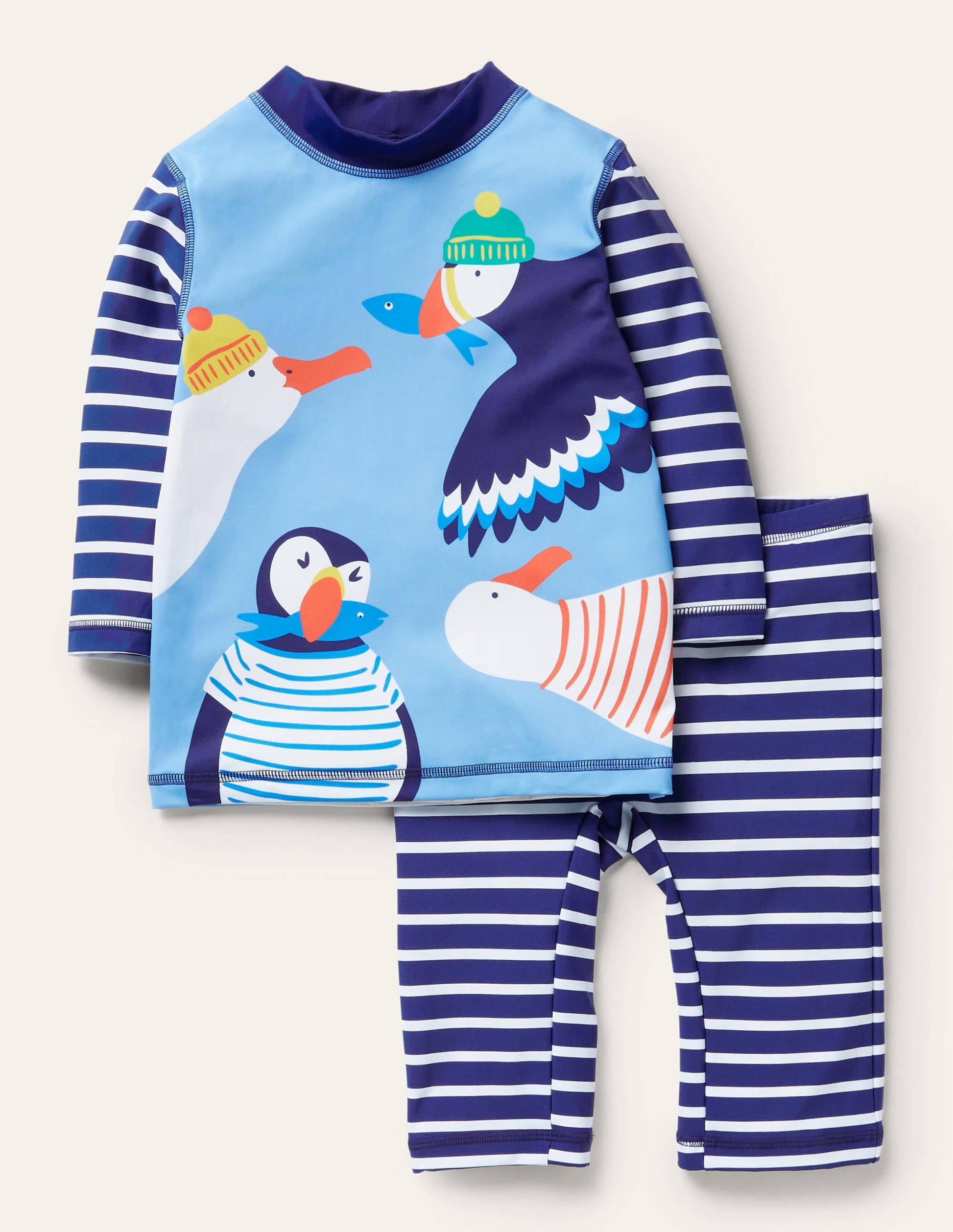 Surfanzug mit Sonnenschutz-Surfbrett-Blau, Papageitaucher-1