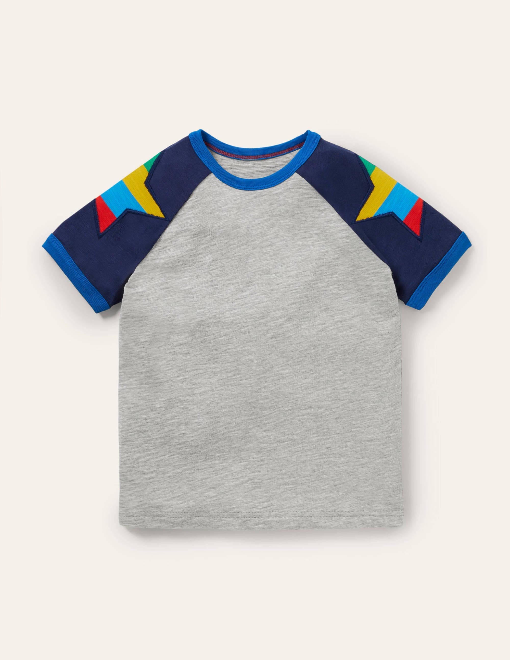 T-shirt à manches raglan colourblock-Étoiles gris chiné - Image 1