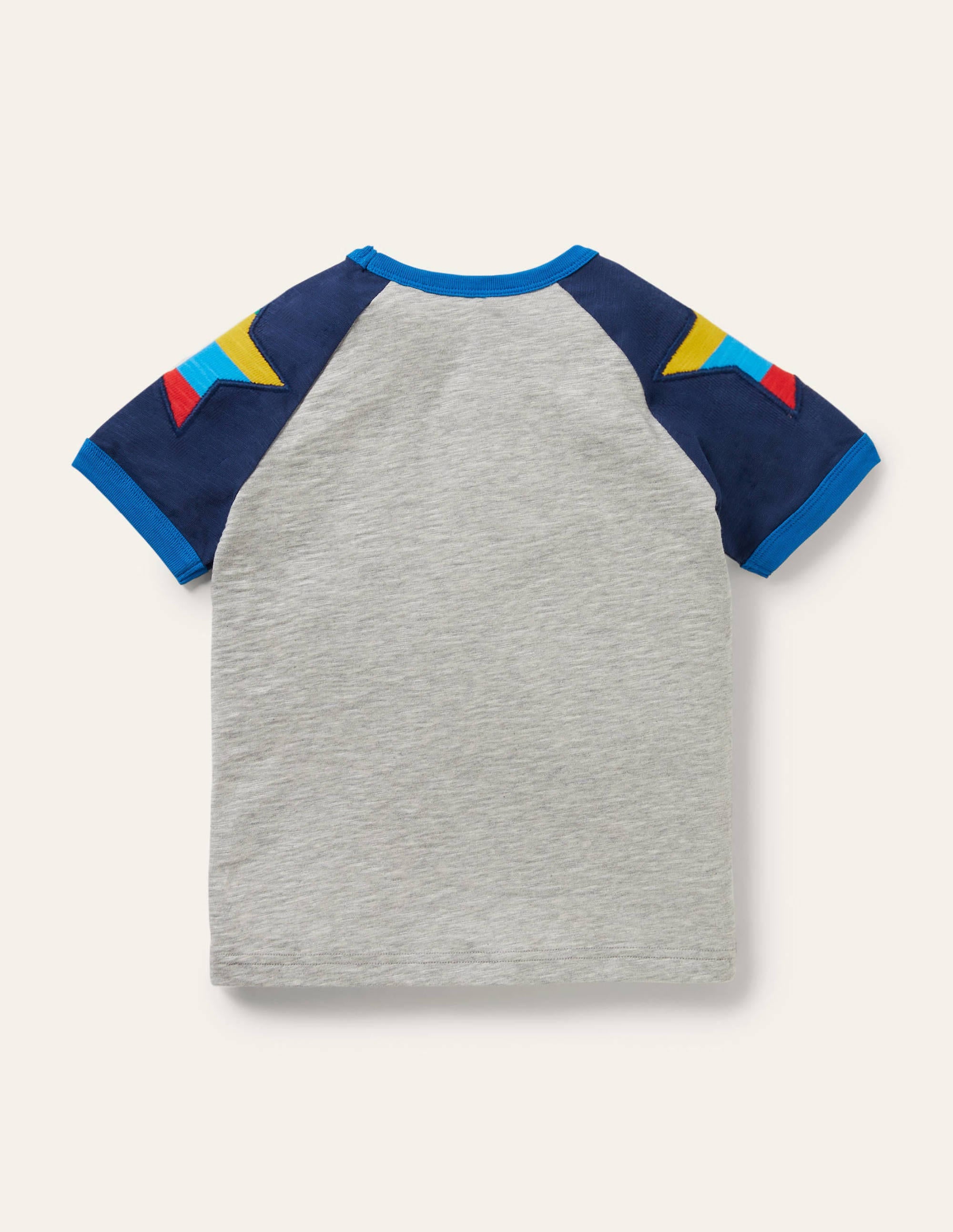 T-shirt à manches raglan colourblock-Étoiles gris chiné - Image 2