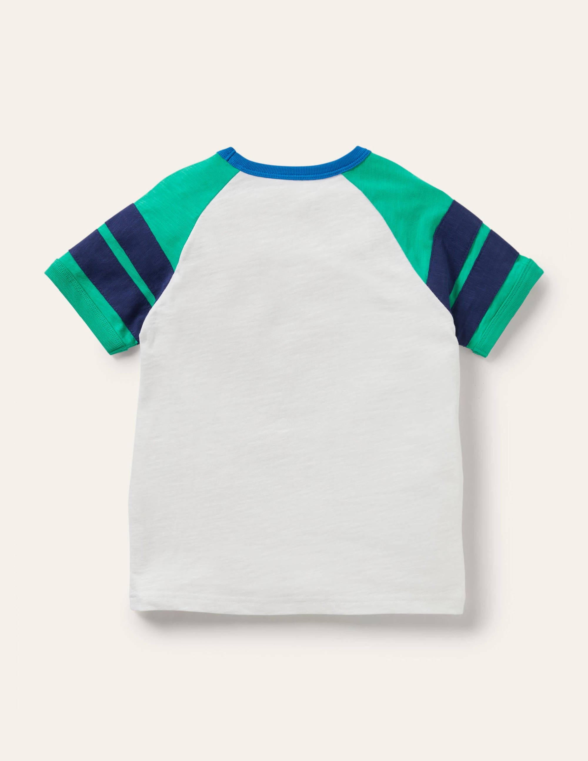 Raglan-T-Shirt in Blockfarben-Naturweiß/Paprikagrün - Image 2