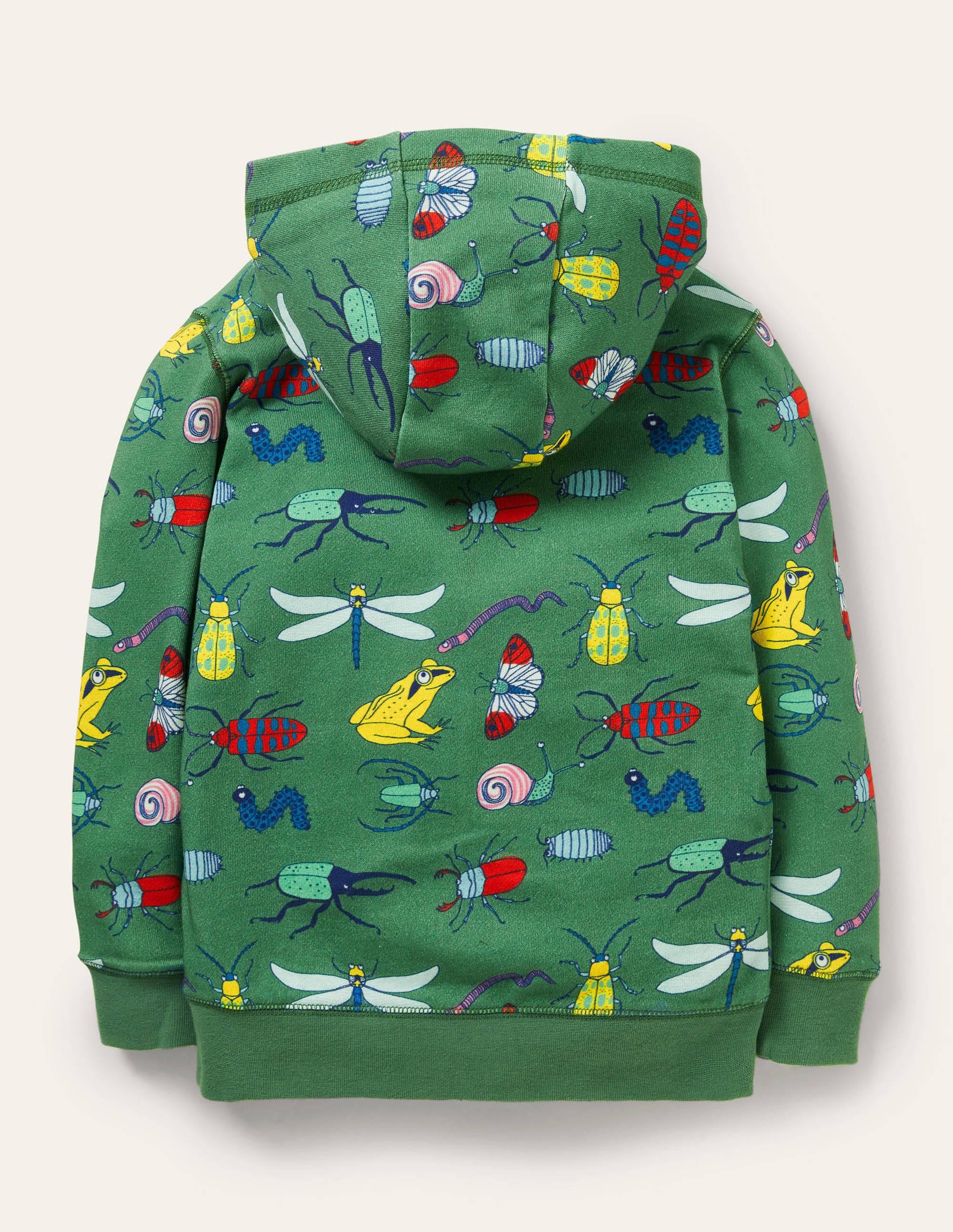 Sweat à capuche zippé fun-Insectes vert romarin - Image 2