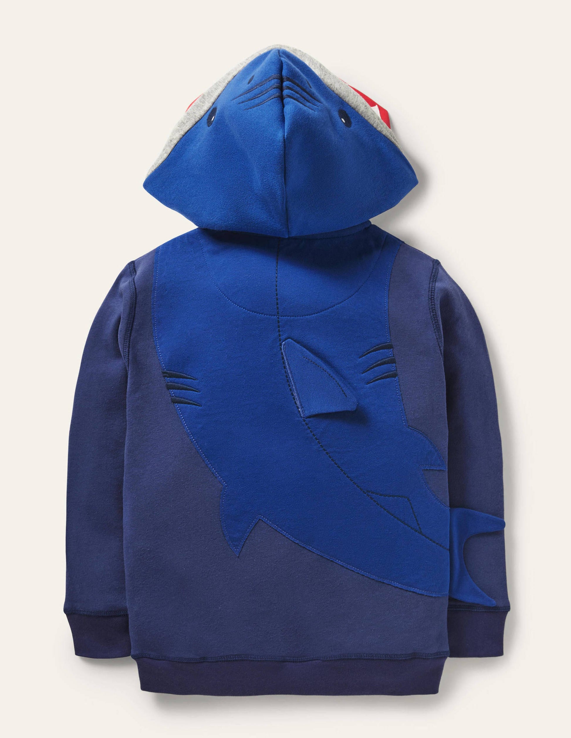 Fröhliche Kapuzenjacke mit Reißverschluss-Schuluniform-Navy, Hai-2