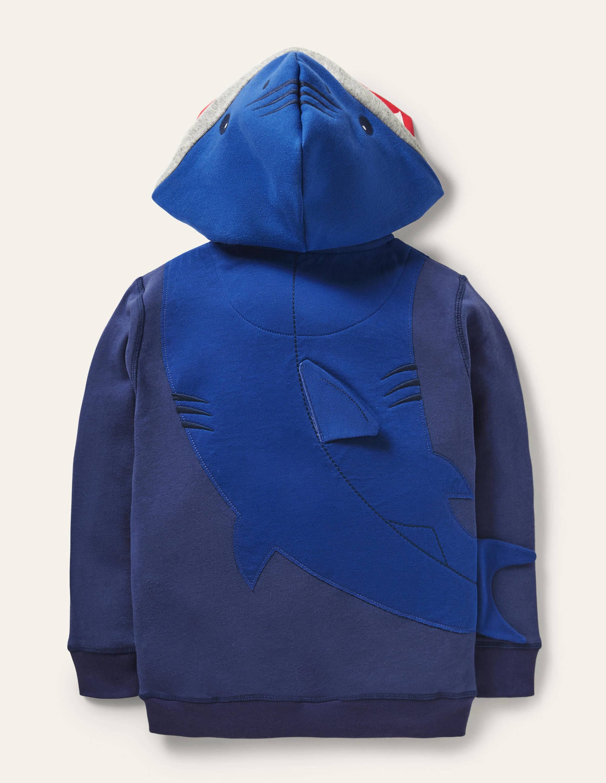 Fröhliche Kapuzenjacke mit Reißverschluss-Schuluniform-Navy, Hai - Image 2