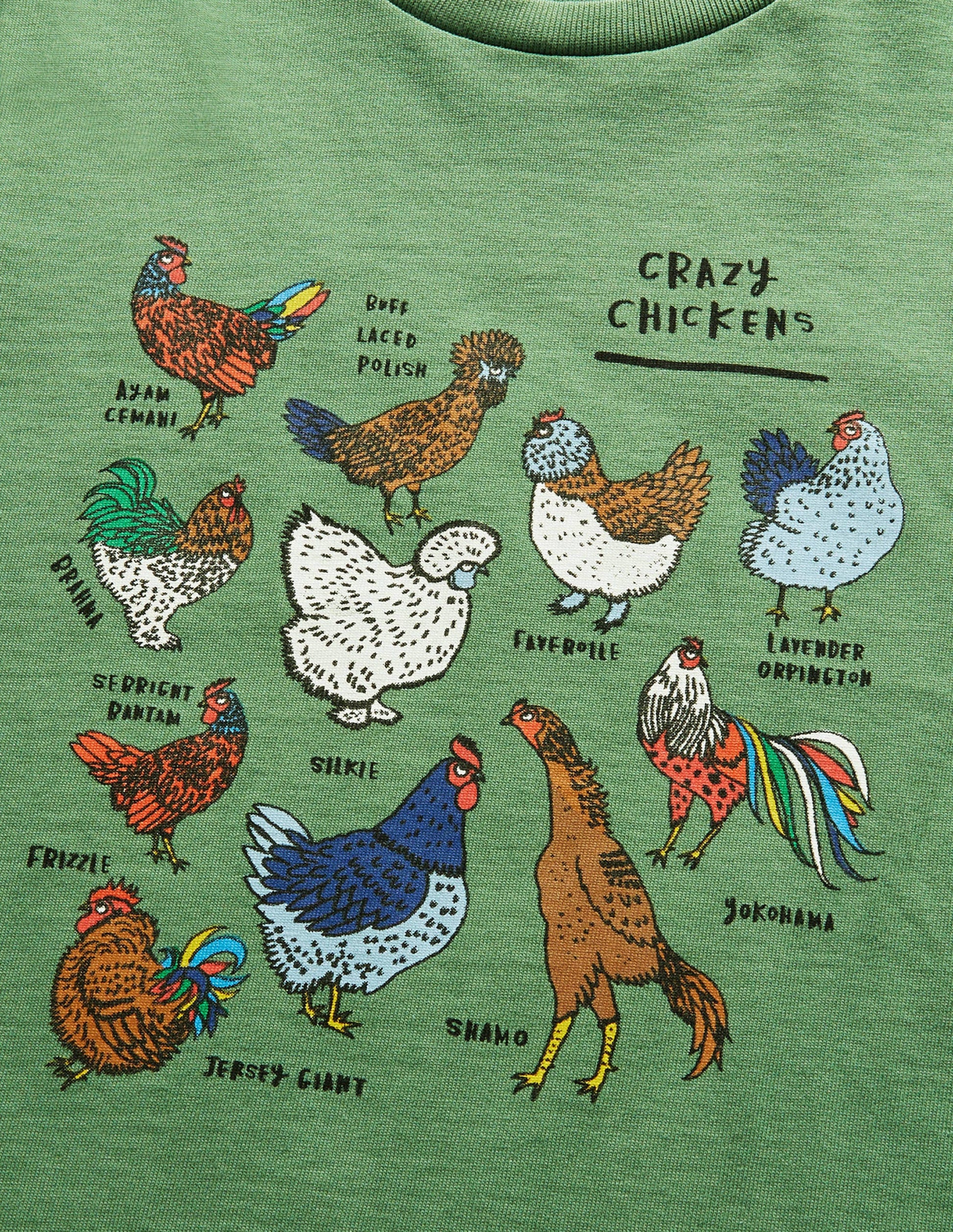 T-shirt à motif grille graphique-Poules vert romarin-3