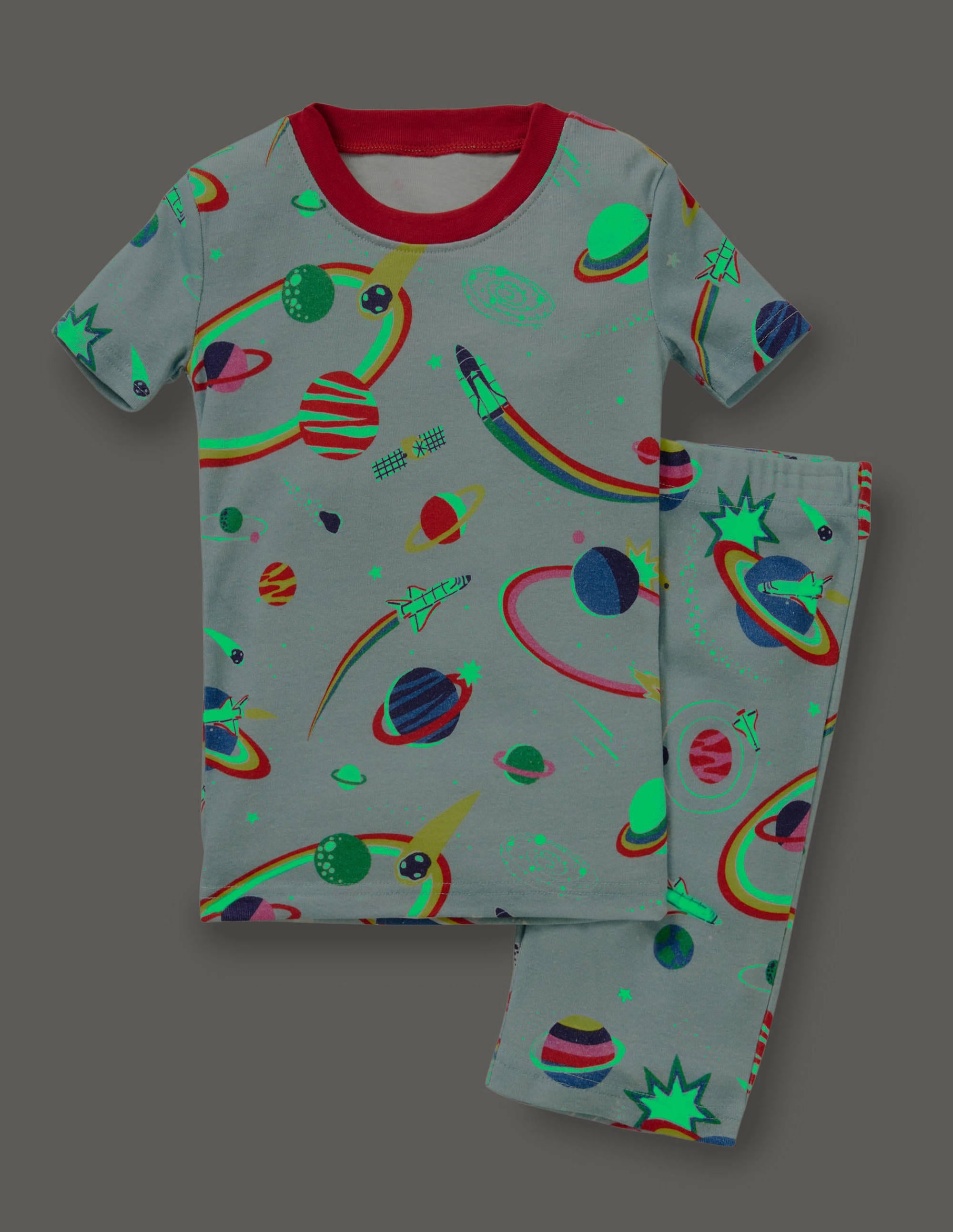 Pyjama phosphorescent douillet-Espace arc-en-ciel bleu minéral - Image 4