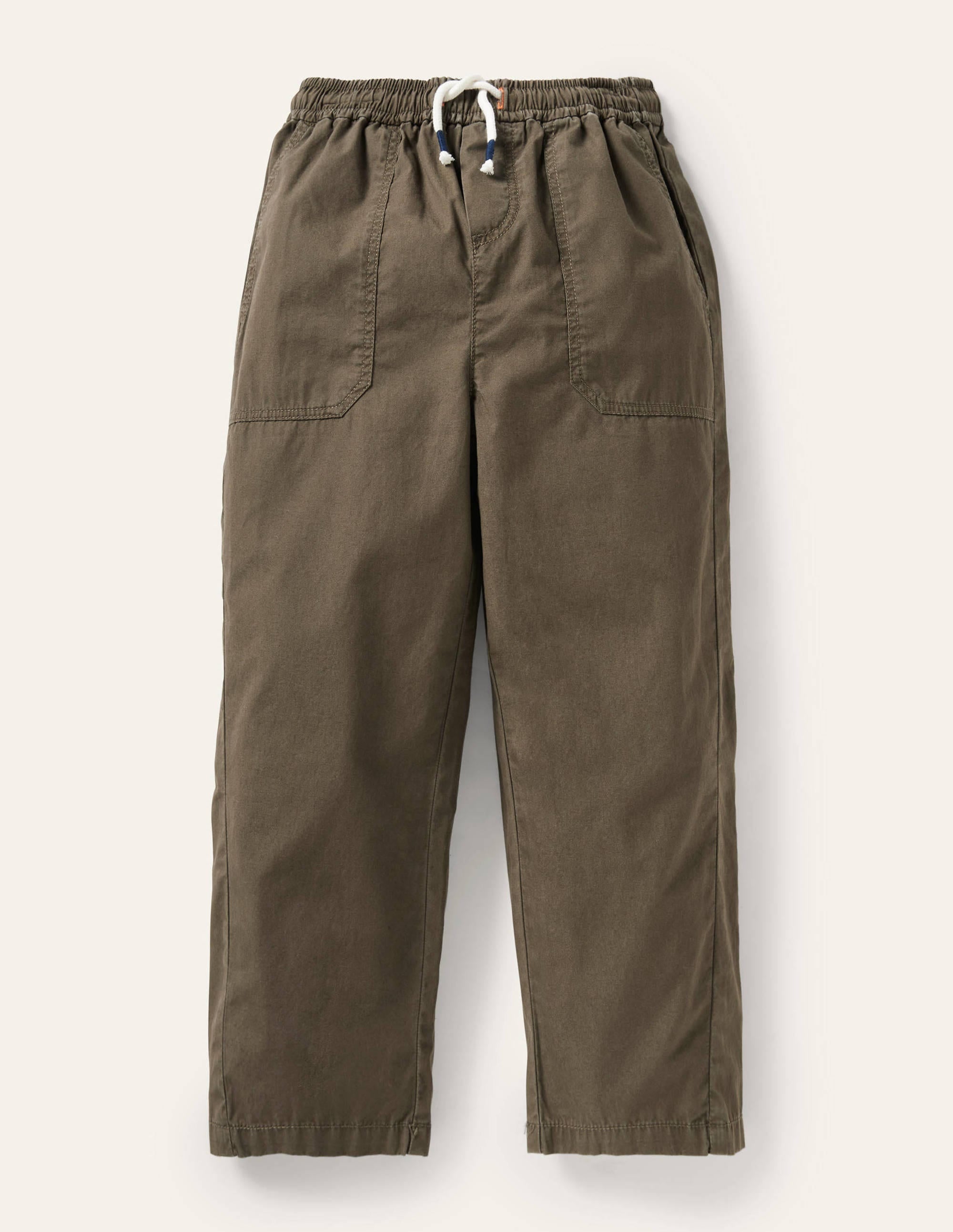 Pantalon en velours côtelé doublé-Vert kaki - Image 1