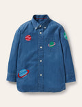 Chemise à super surpiqûres-Espace denim moyen
