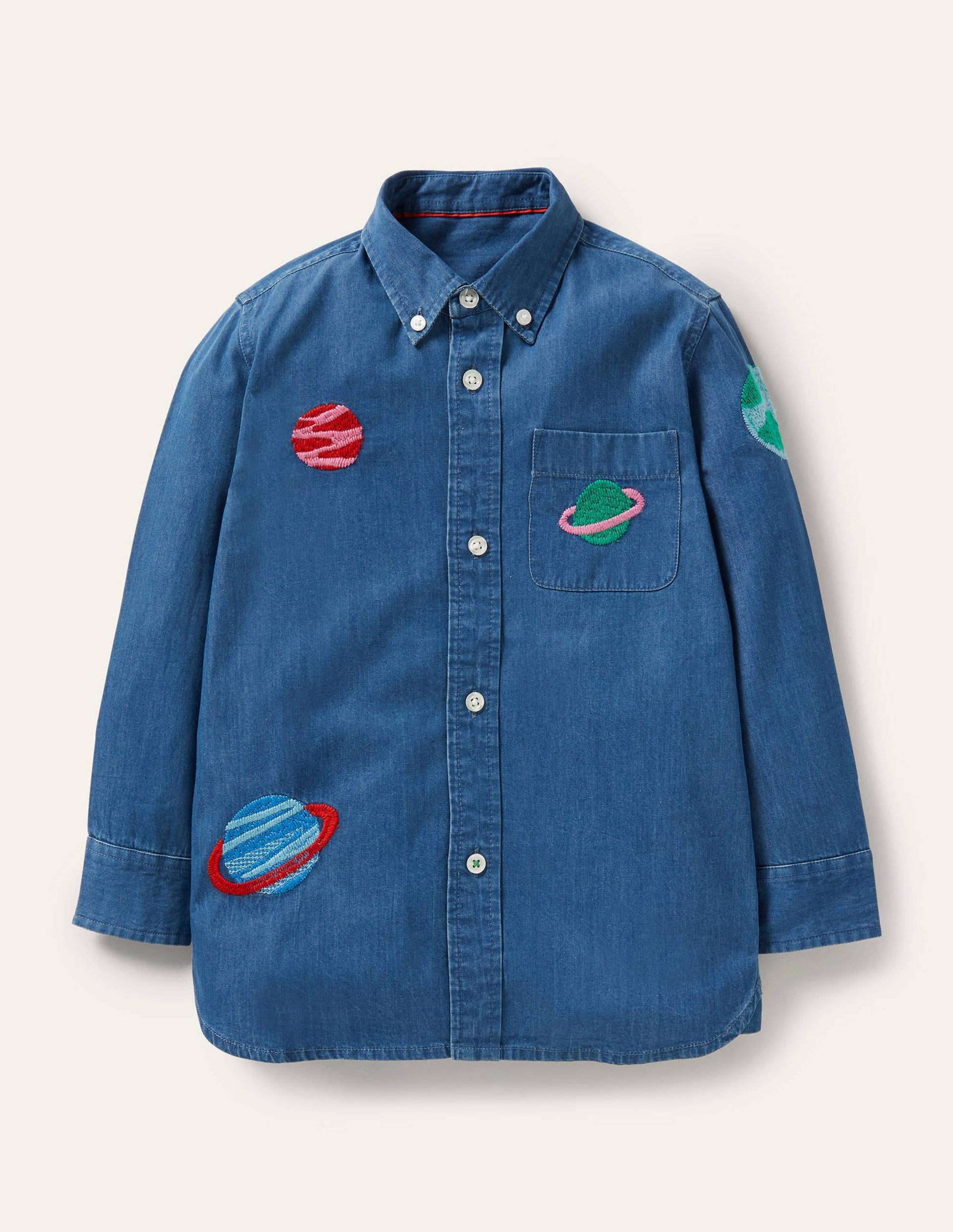 Chemise à super surpiqûres-Espace denim moyen-1