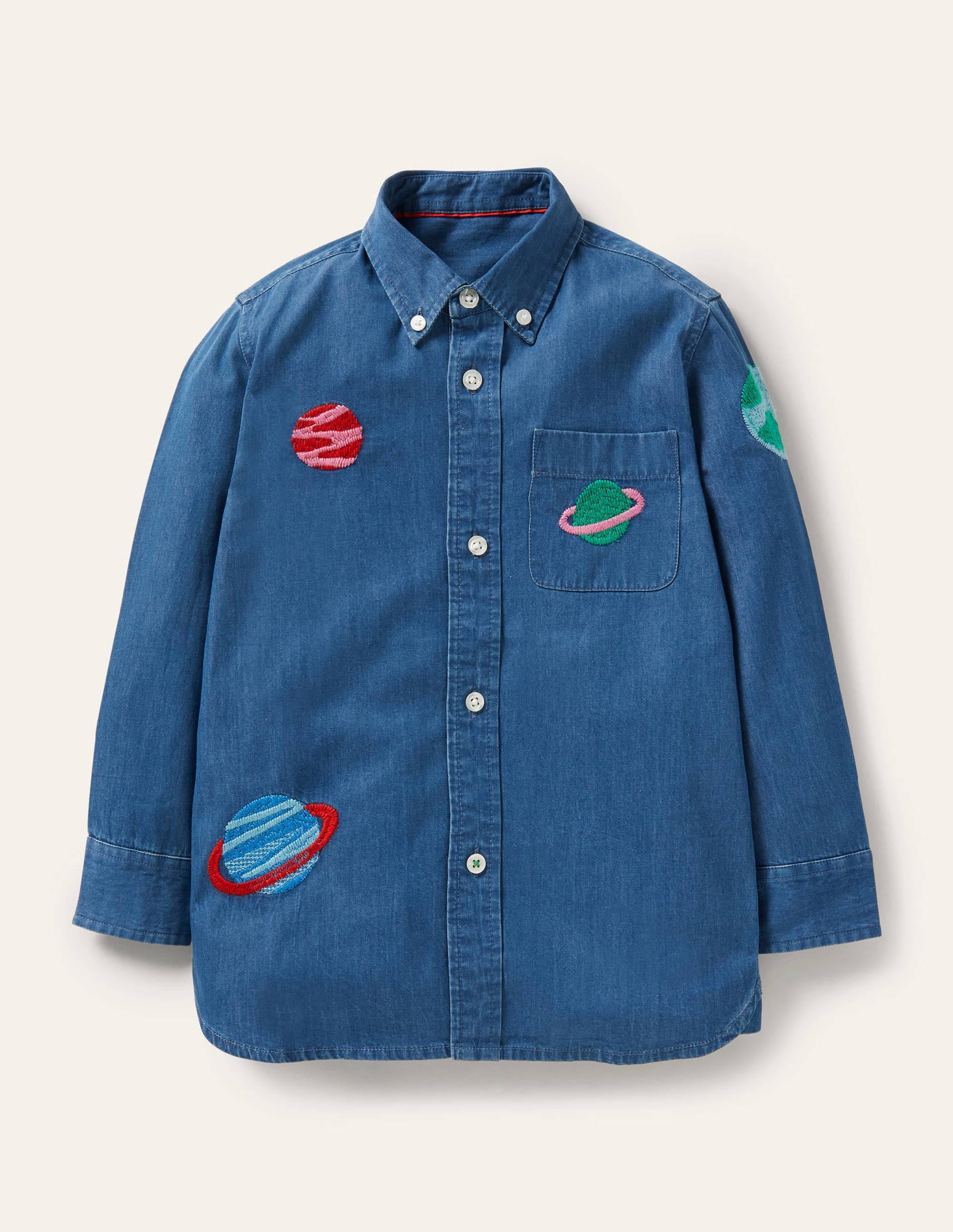 Chemise à super surpiqûres-Espace denim moyen - Image 1