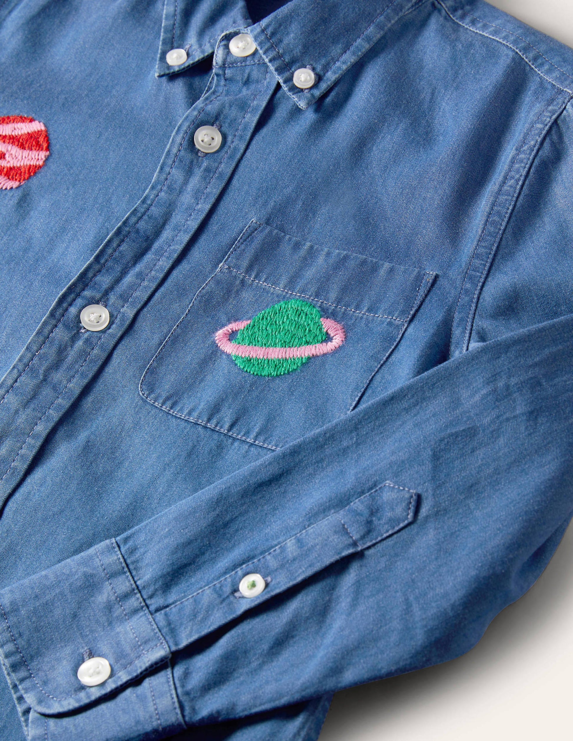 Chemise à super surpiqûres-Espace denim moyen-3