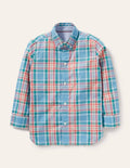 Casual Laundered Shirt-Bright Bluebell/Sardinia Check