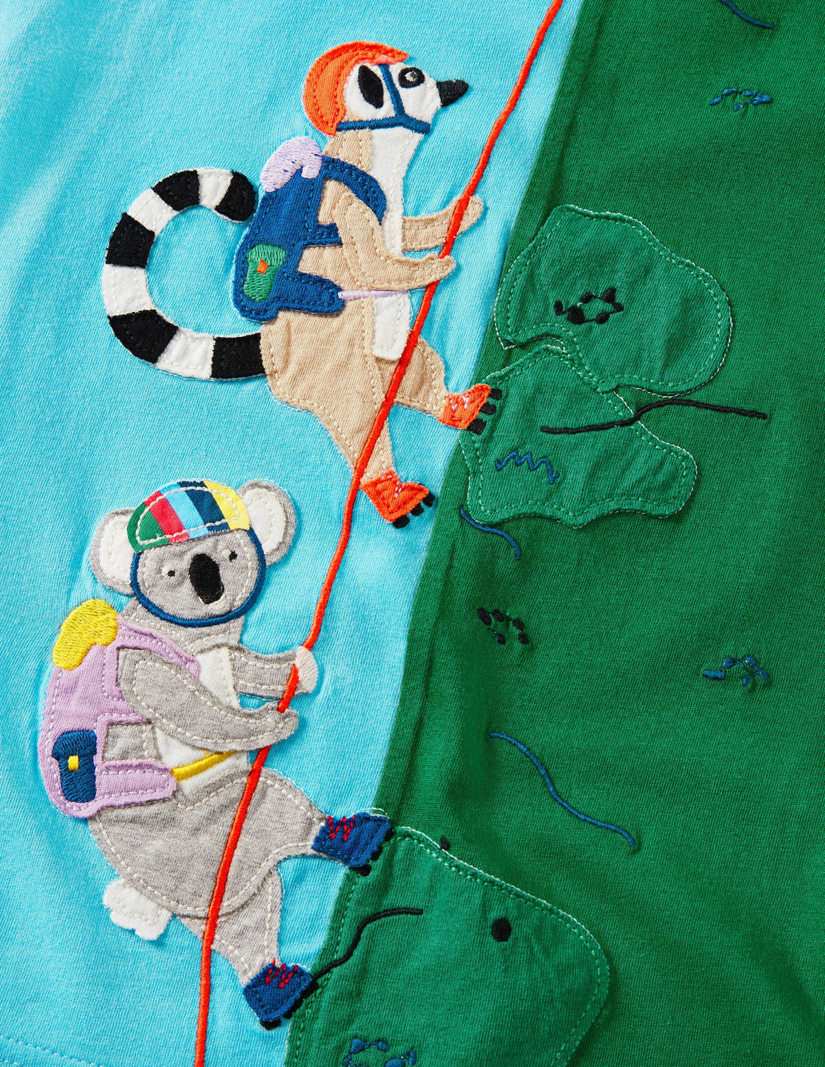 T-Shirt mit Tierabenteuermotiv-Wasserblau, Lemuren - Image 3