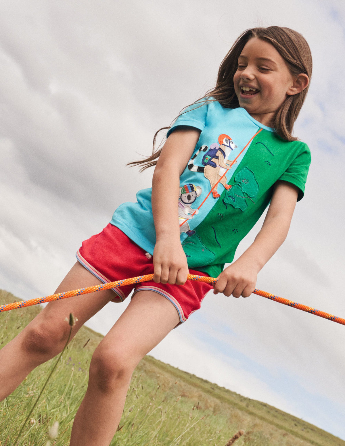 T-Shirt mit Tierabenteuermotiv-Wasserblau, Lemuren-6