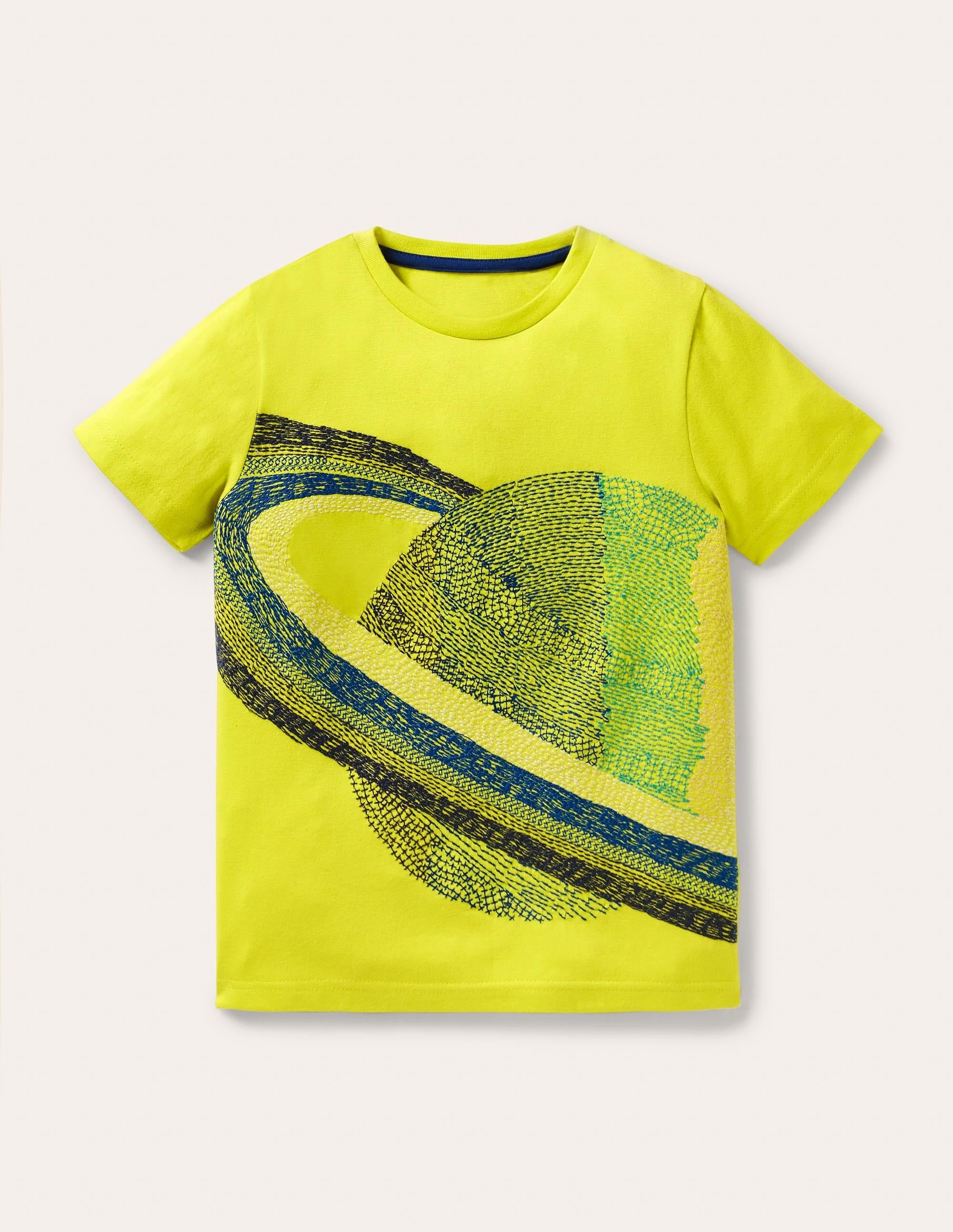 T-Shirt mit Superstitch-Sonnenblumengelb, Planeten - Image 1