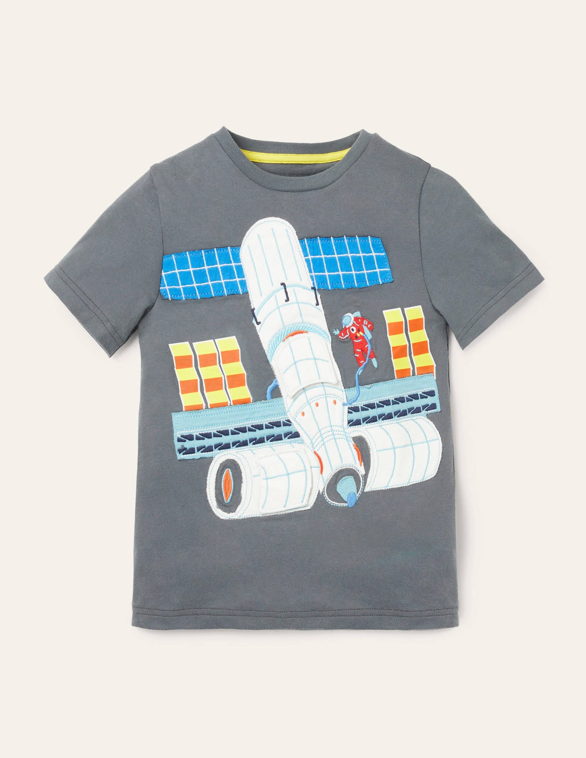 Oberteil mit Weltall-Aufklappmotiv-Rauchgrau, Weltraumstation - Image 1