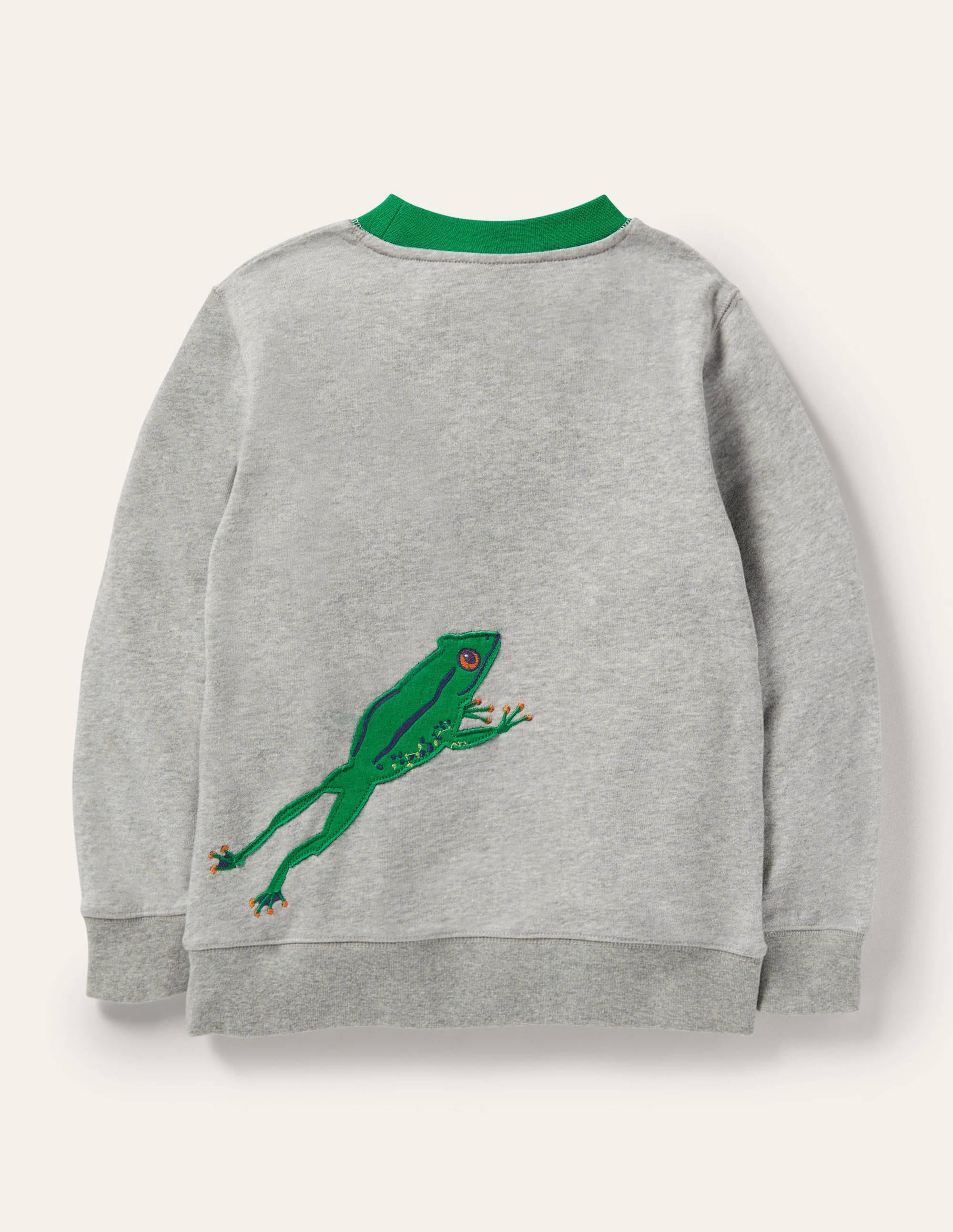 Sweat à motif recto verso-Grenouille gris chiné - Image 2
