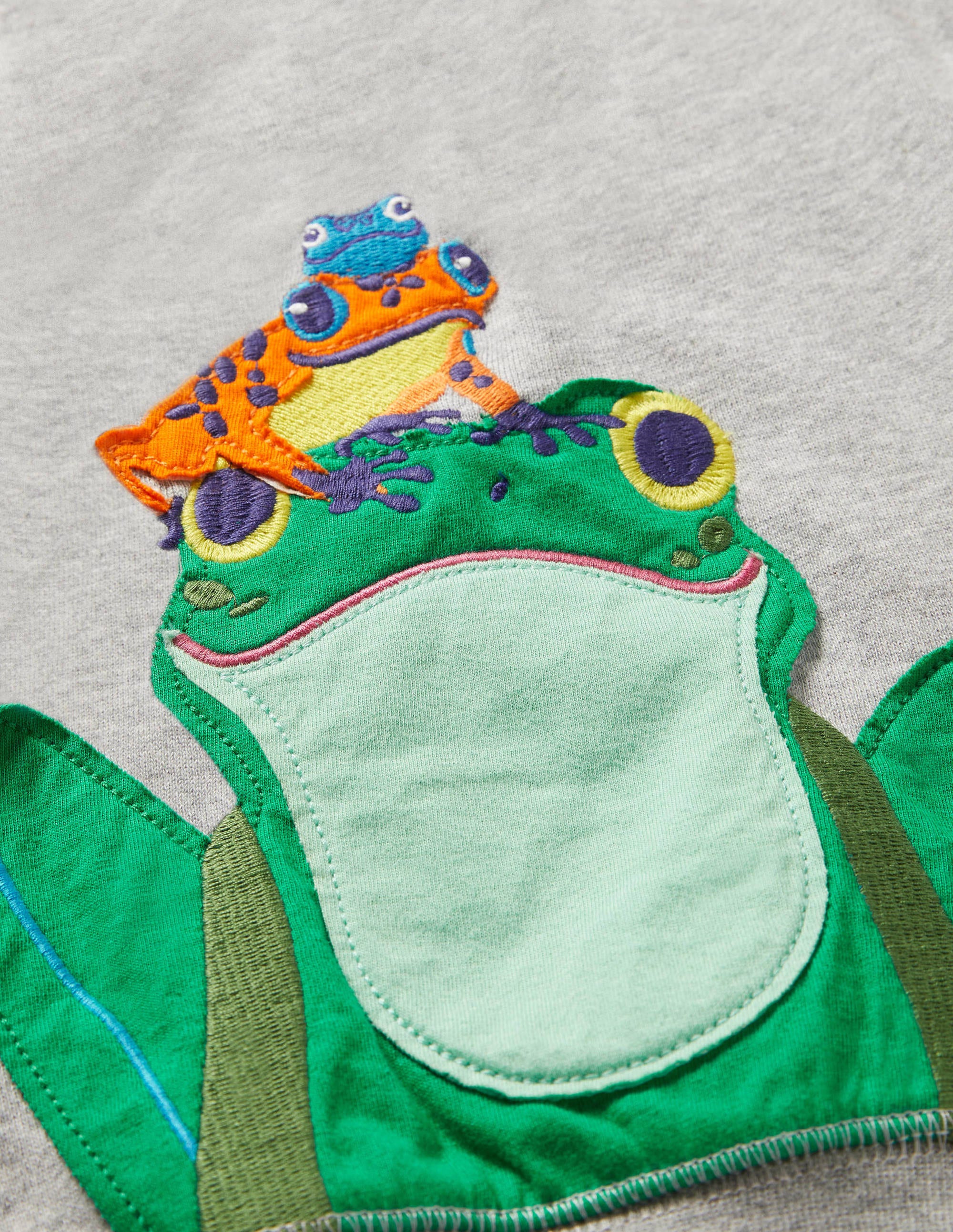 Sweat à motif recto verso-Grenouille gris chiné - Image 3