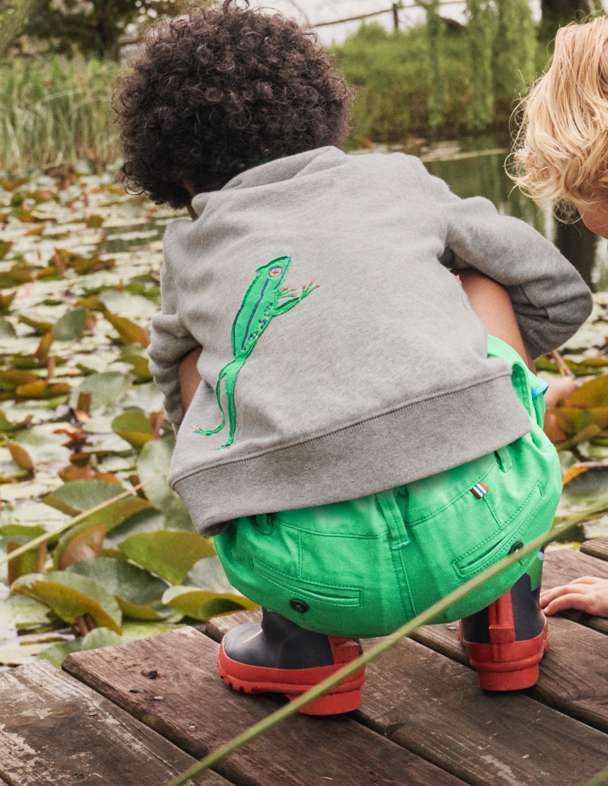 Sweat à motif recto verso-Grenouille gris chiné - Image 5