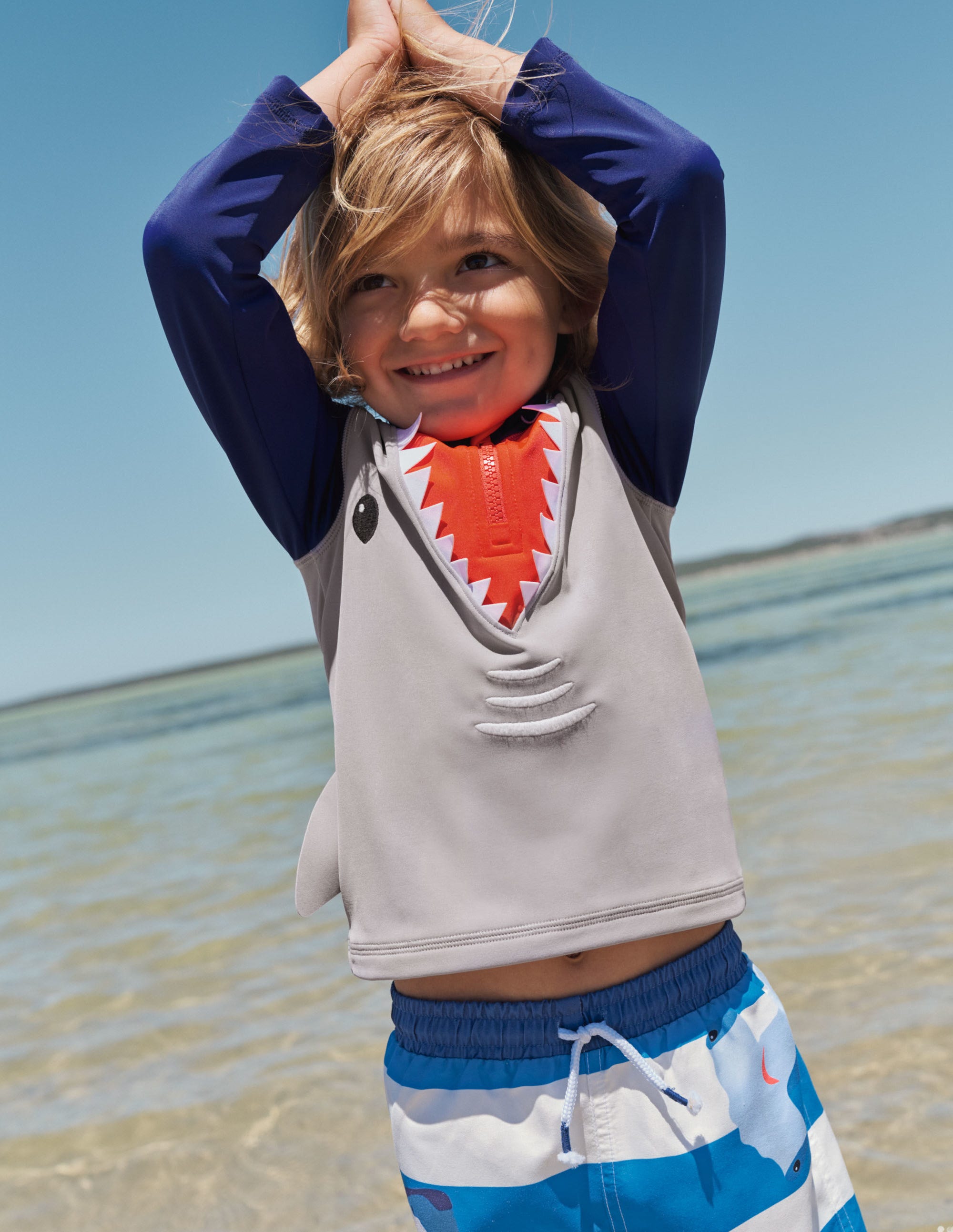 Haut de plage partiellement zippé-Requin gris ardoise - Image 5