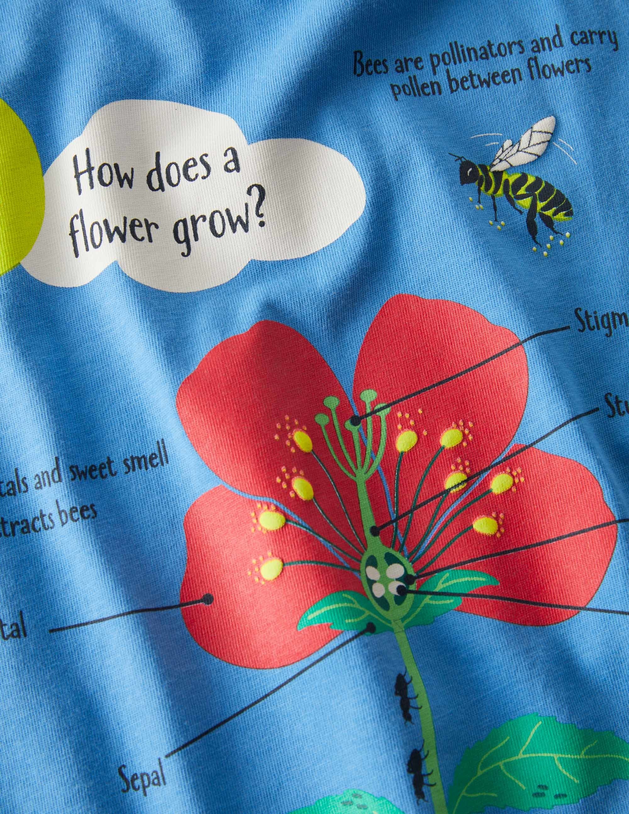 T-Shirt mit lehrreichem Motiv-Helles Glockenblumenblau, Blume - Image 3