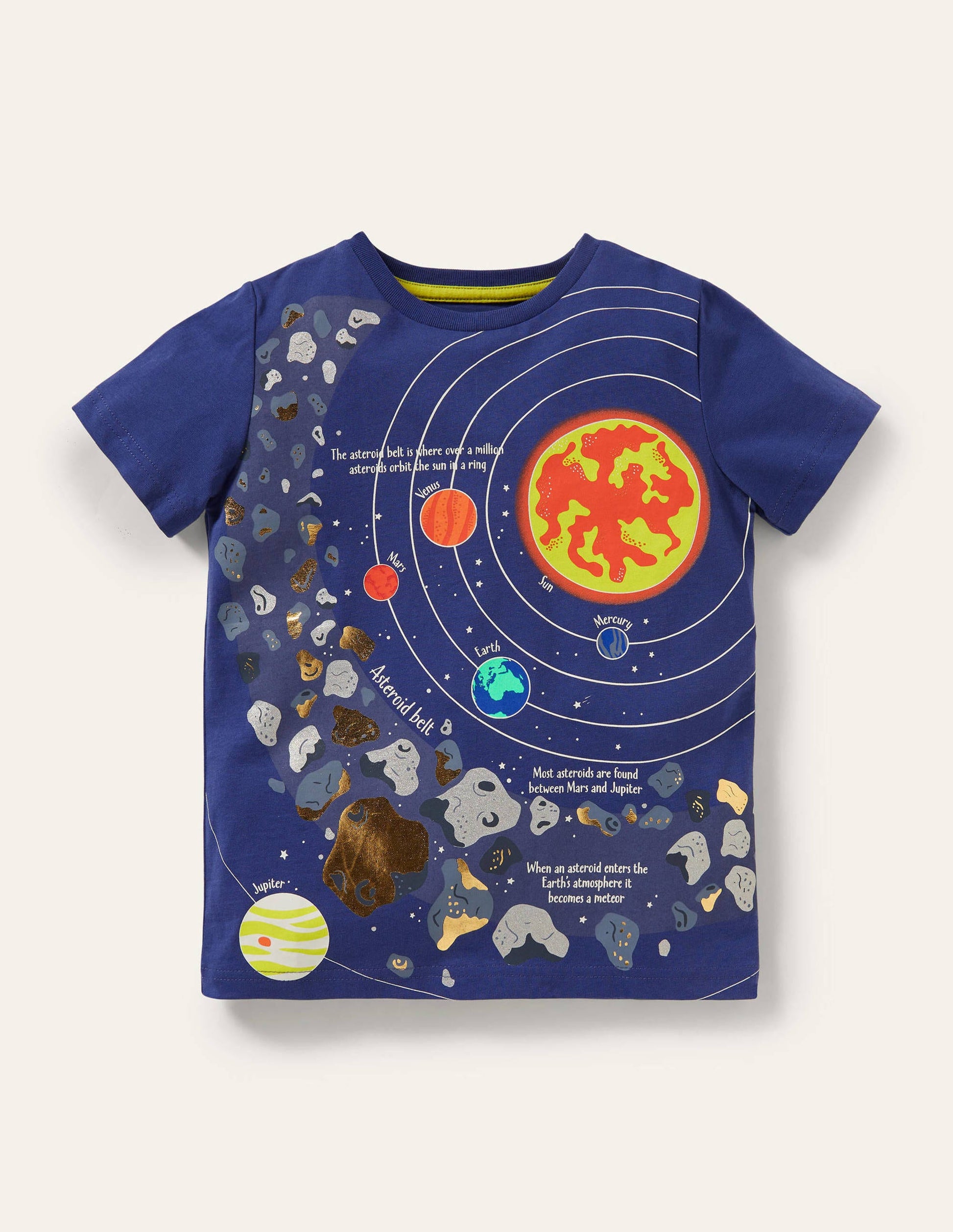 T-Shirt mit lehrreichem Motiv-Segelblau, Planeten-1