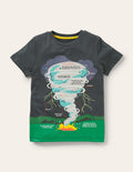 T-shirt éducatif phosphorescent-Tornade gris fumée