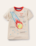 T-shirt éducatif phosphorescent-Étoiles filantes ivoire