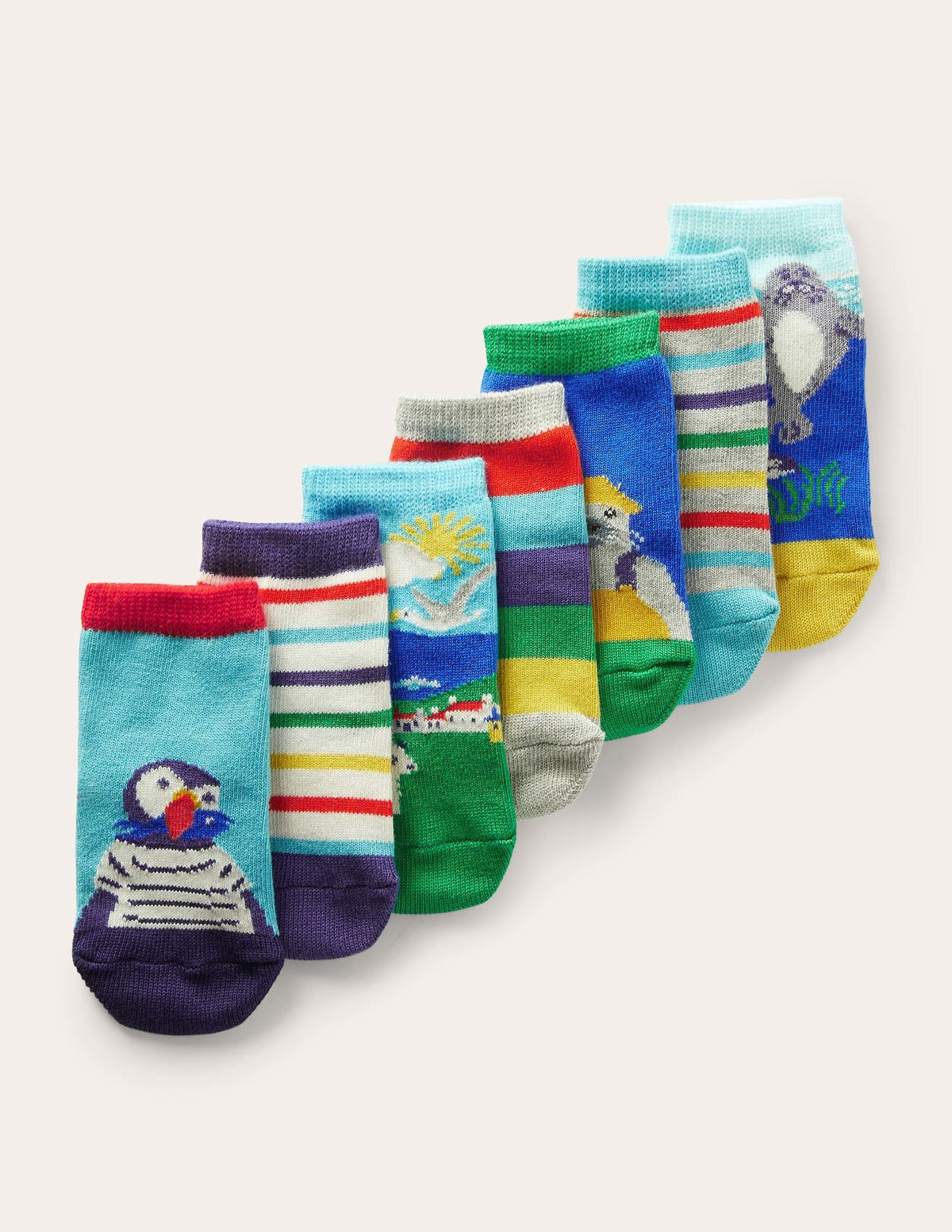 Box mit Socken im 7er-Pack (Baby Jungen)-Blau, Meerestiere-1